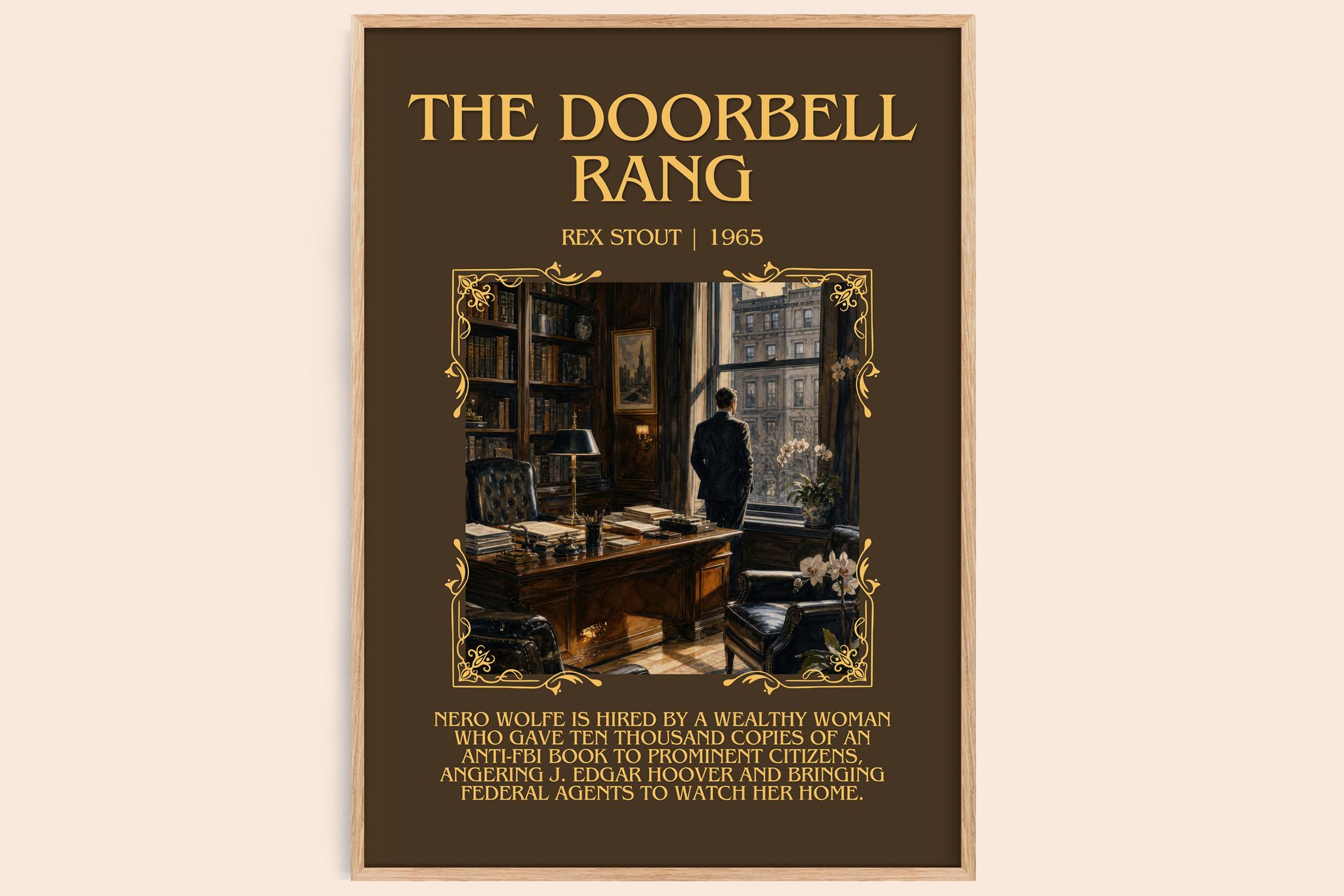 The Doorbell Rang Minimalist Book Poster by Rex Stout