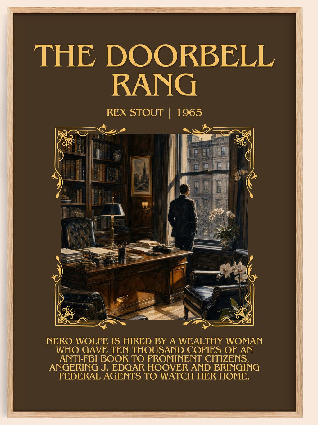 The Doorbell Rang Minimalist Book Poster by Rex Stout – book poster
