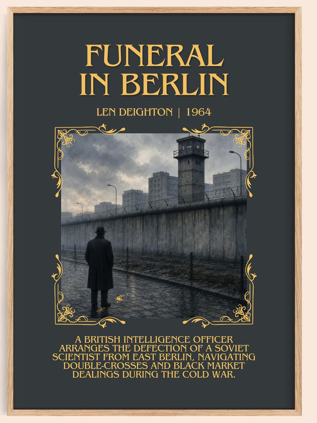 Funeral in Berlin Minimalist Book Poster by Len Deighton – book poster