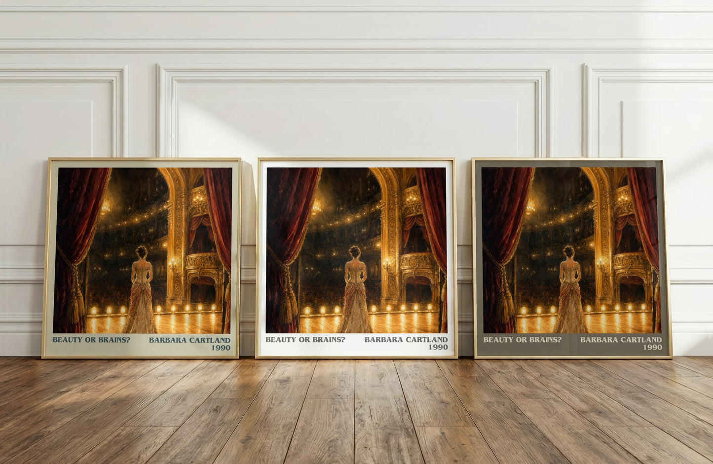 Beauty Or Brains? literary art print colour and style options – Barbara Cartland book art