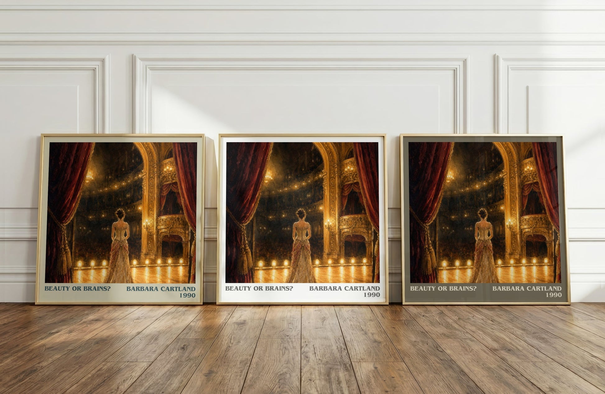 Beauty Or Brains? literary art print colour and style options – Barbara Cartland book art