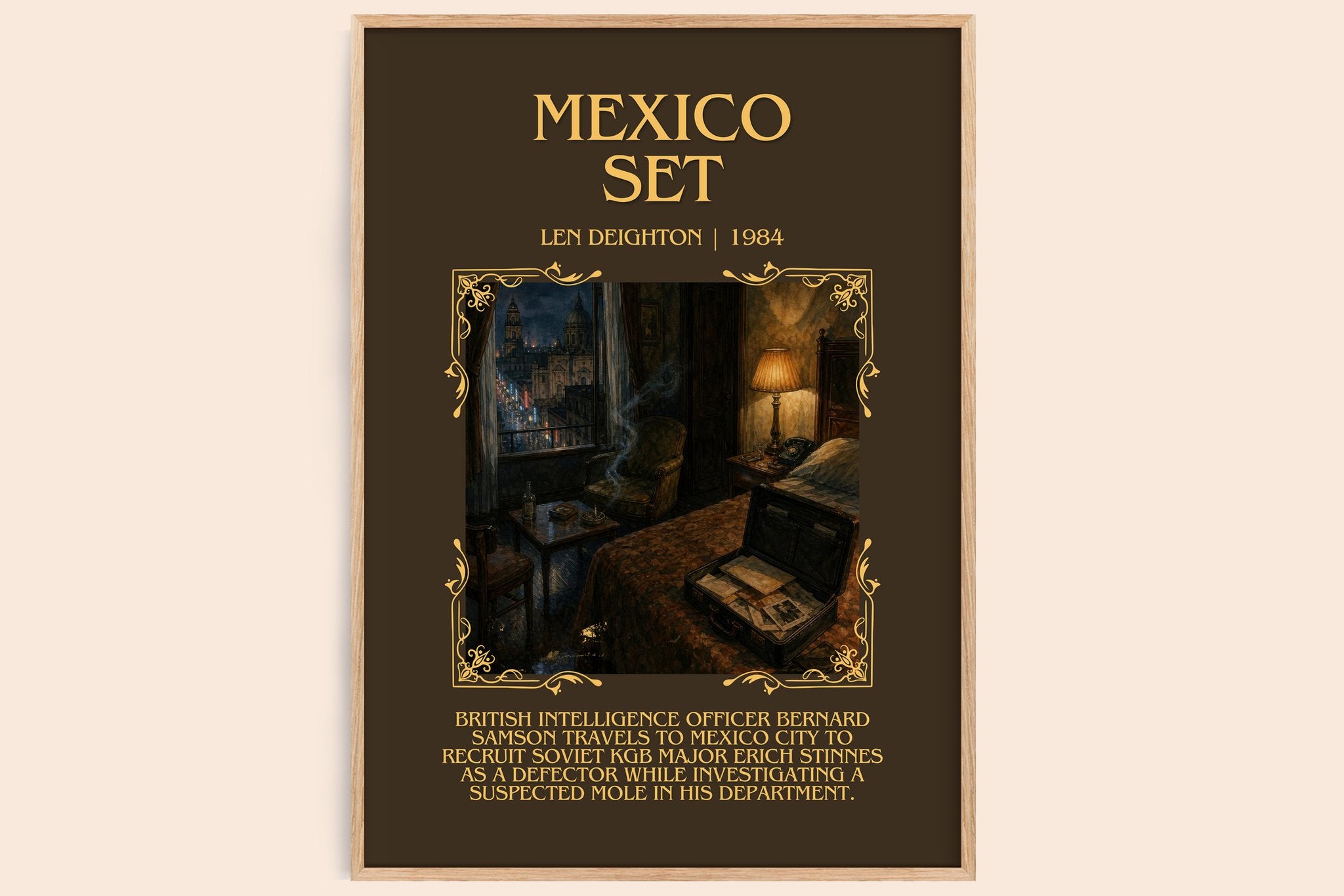Mexico Set Minimalist Book Poster by Len Deighton