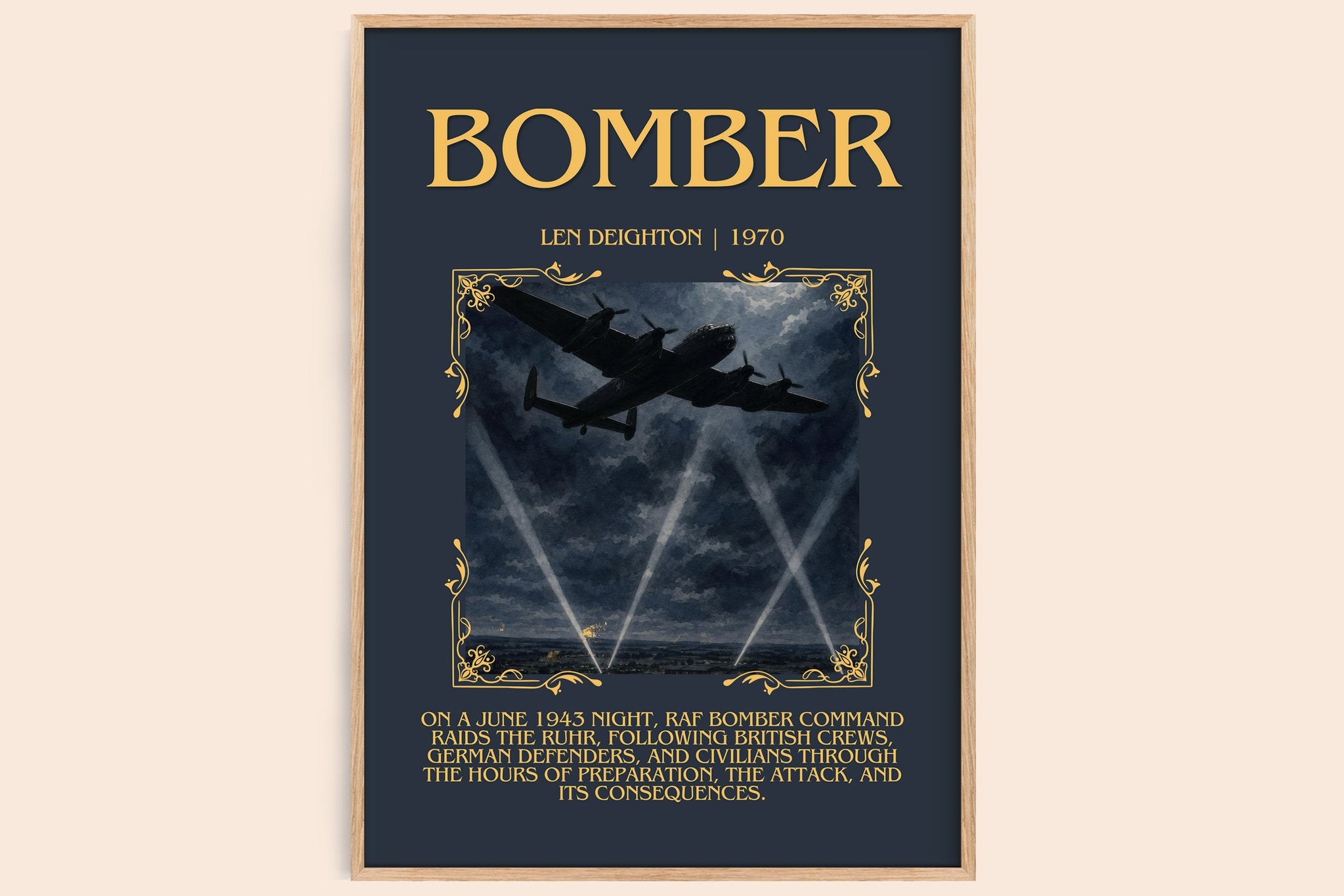 Bomber Minimalist Book Poster by Len Deighton
