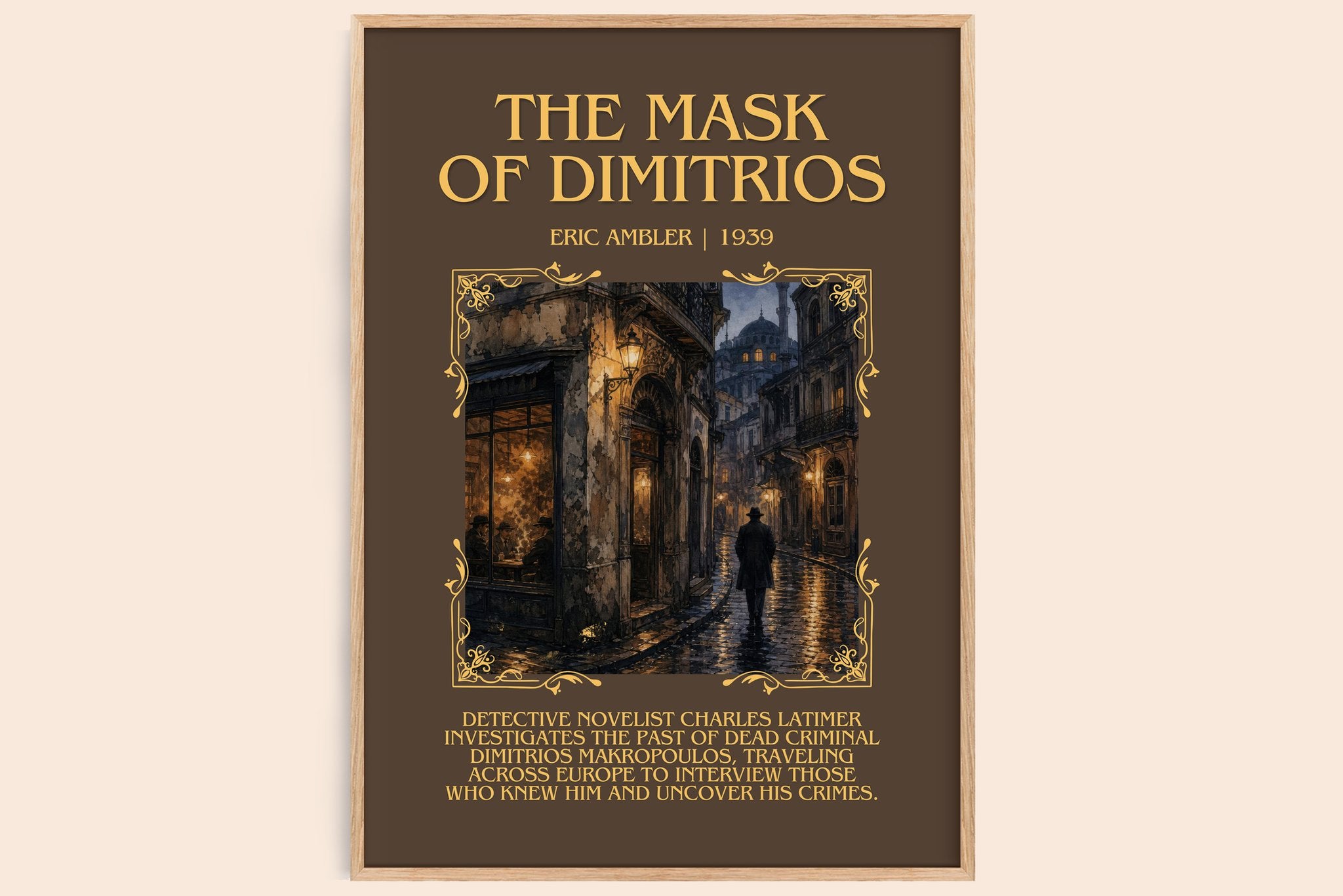 The Mask of Dimitrios Minimalist Book Poster by Eric Ambler