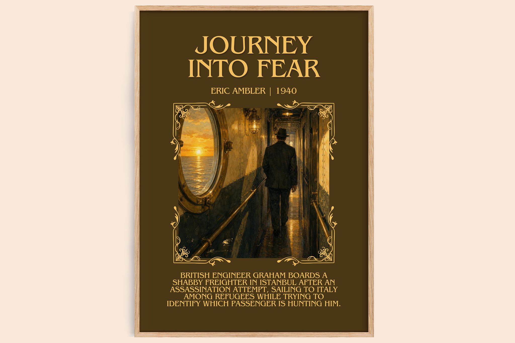 Journey into Fear Minimalist Book Poster by Eric Ambler