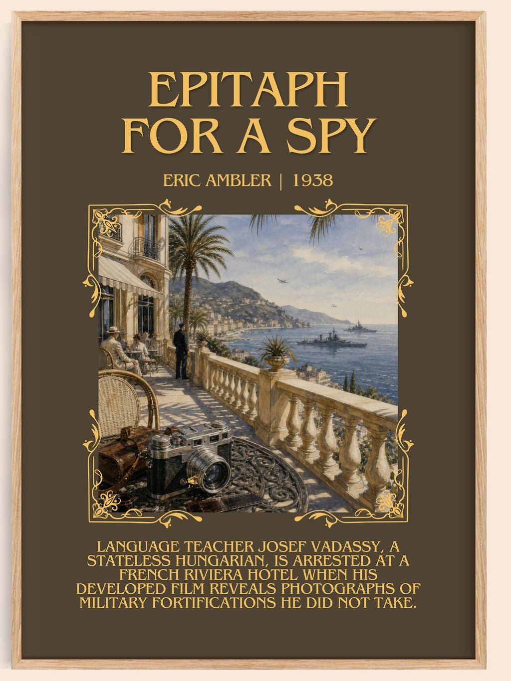 Epitaph for a Spy Minimalist Book Poster by Eric Ambler – book poster