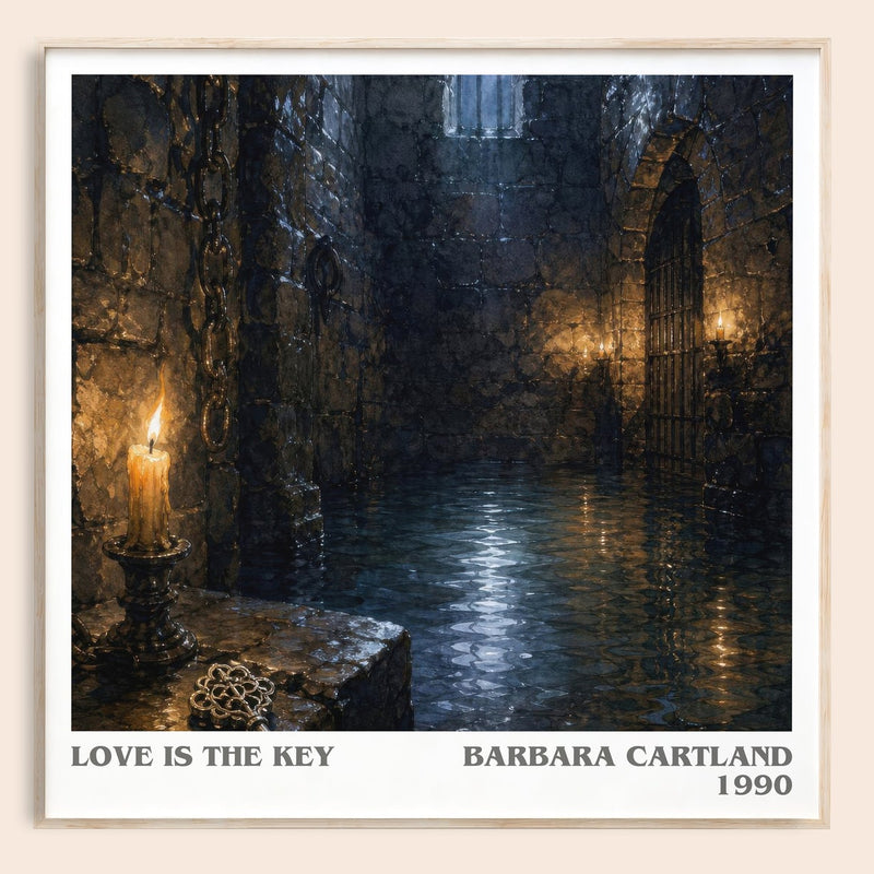 Love Is The Key literary book poster by Barbara Cartland – framed literary art print