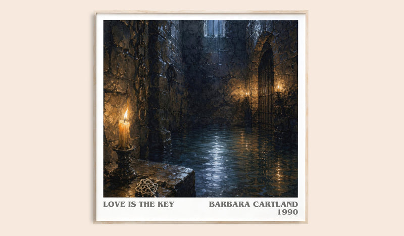 Love Is The Key literary book poster by Barbara Cartland – framed literary art print