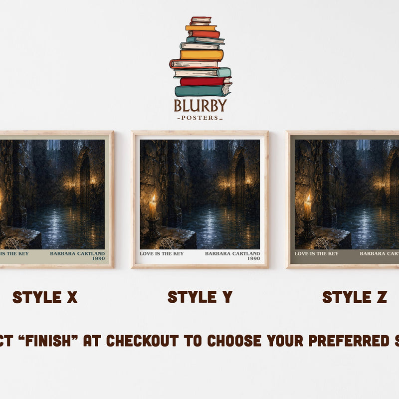 Love Is The Key literary print in frame leaning in hallway – romance wall art