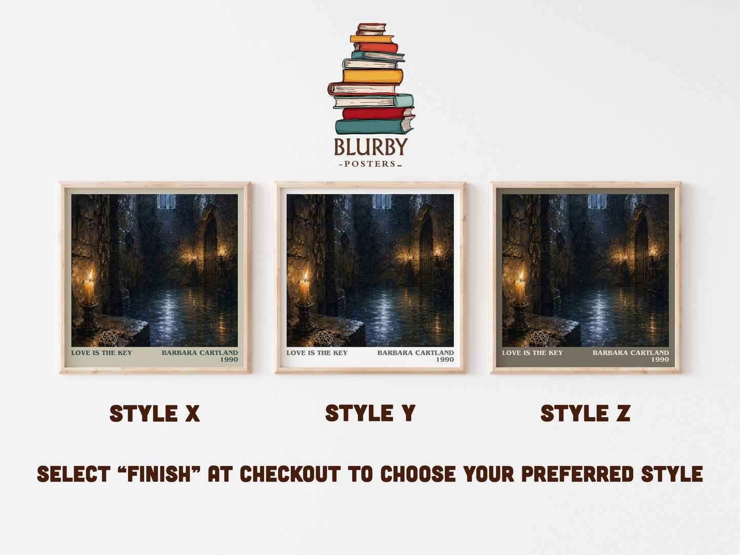 Love Is The Key literary print in frame leaning in hallway – romance wall art