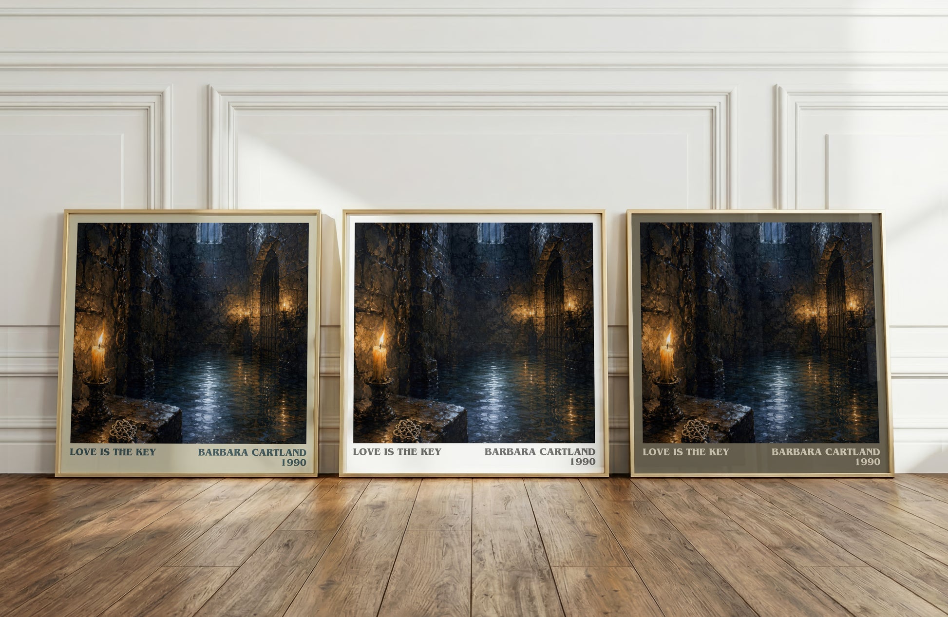 Love Is The Key literary art print colour and style options – Barbara Cartland book art
