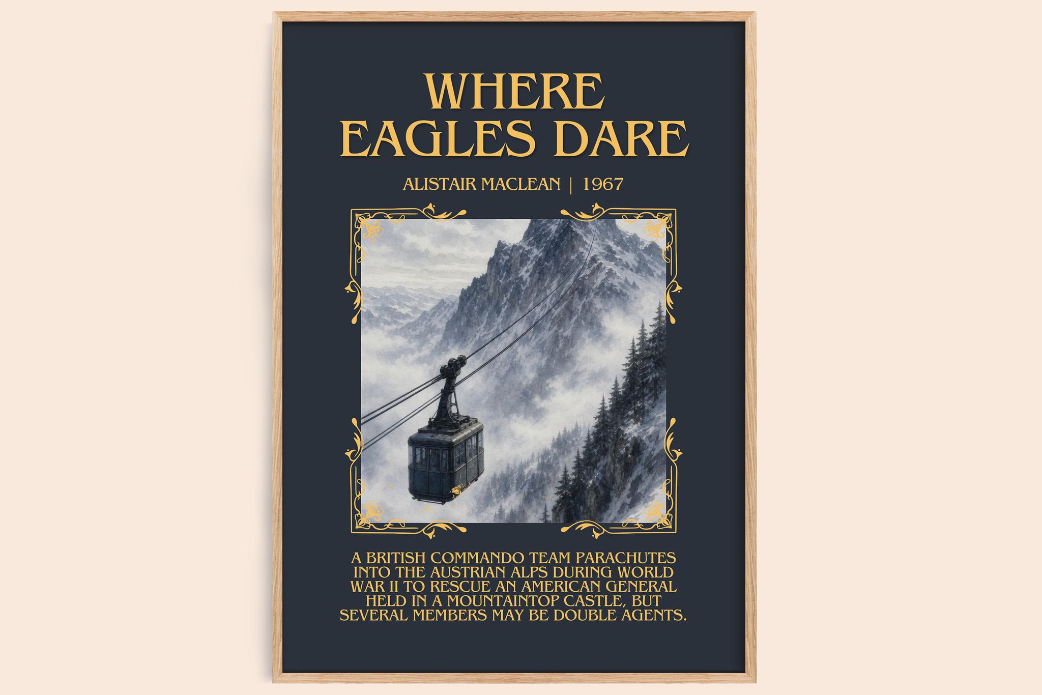 Where Eagles Dare Minimalist Book Poster by Alistair MacLean