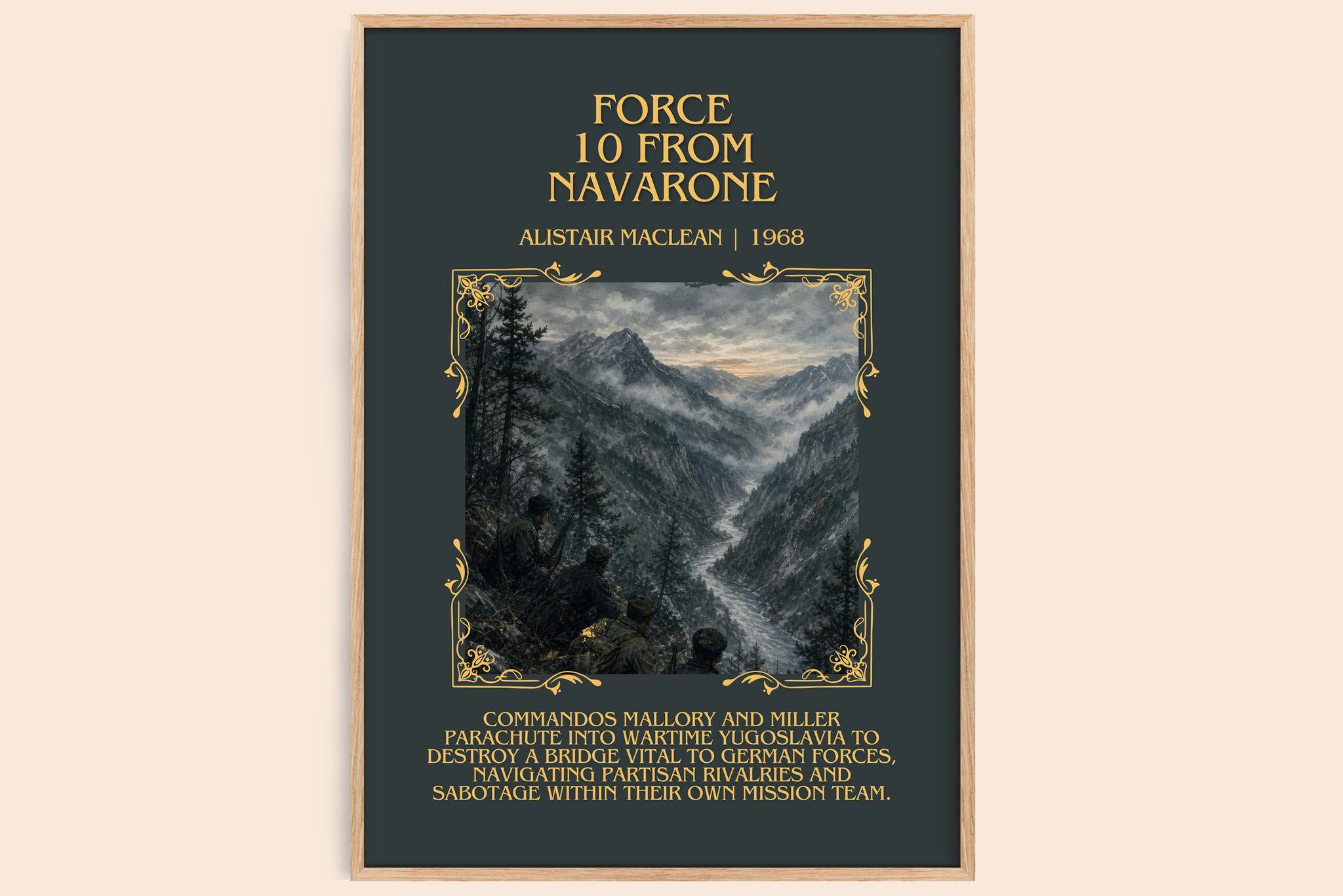 Force 10 from Navarone Minimalist Book Poster by Alistair MacLean