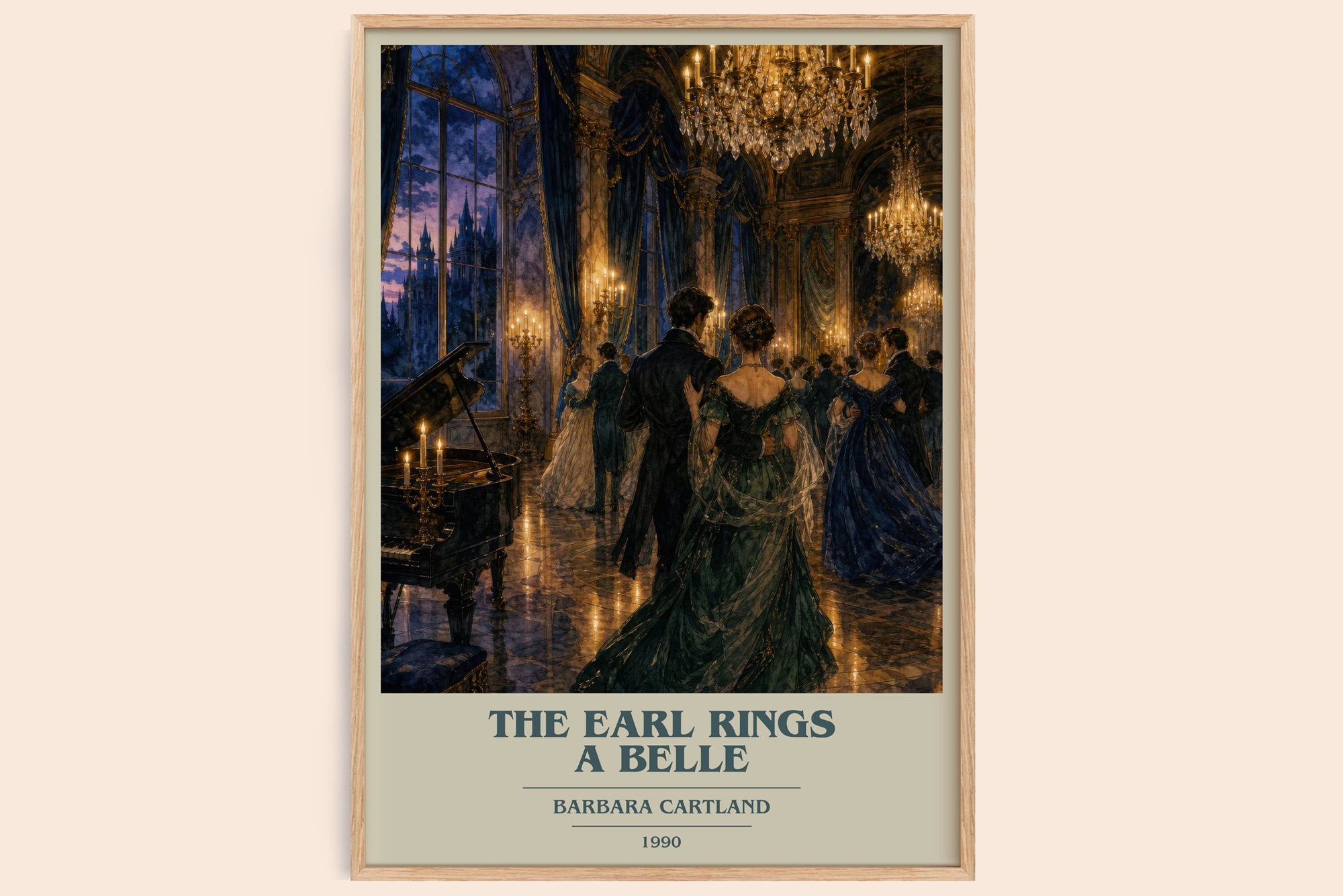 The Earl Rings A Belle book cover book poster by Barbara Cartland – framed literary art print