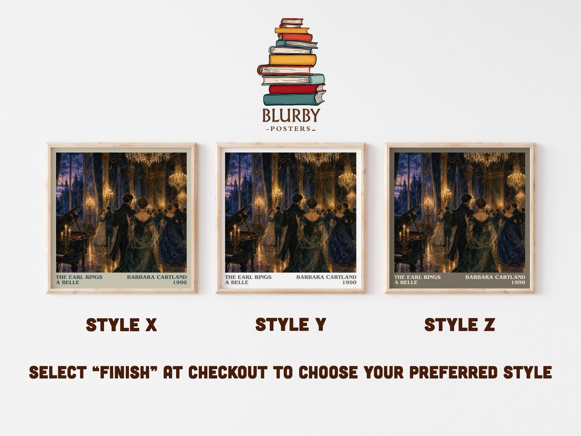 The Earl Rings A Belle literary print in frame leaning in hallway – romance wall art