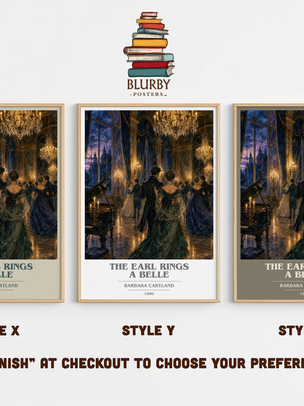The Earl Rings A Belle book cover print in frame leaning in hallway – romance wall art