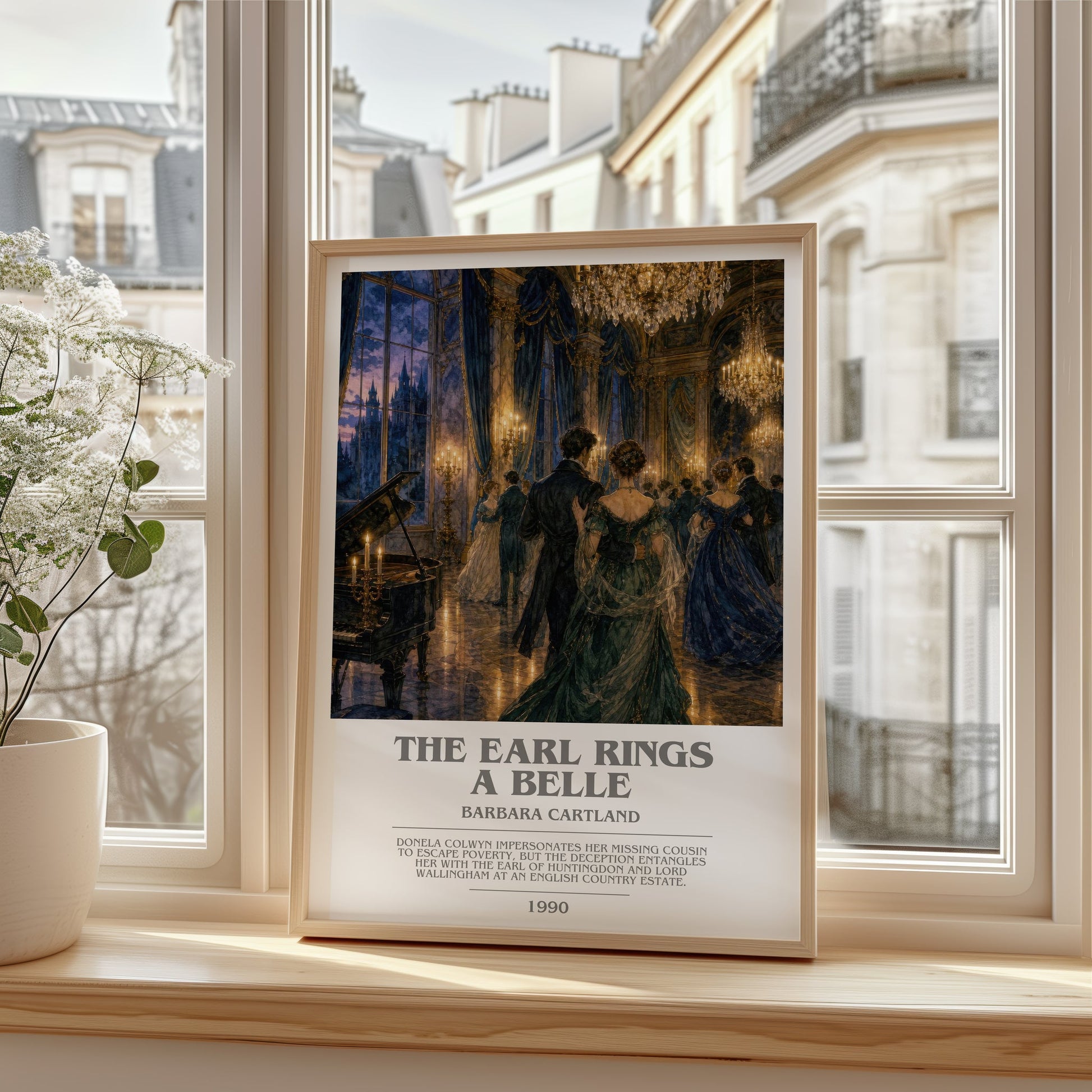 The Earl Rings A Belle bookish poster colour and style options – Barbara Cartland book art