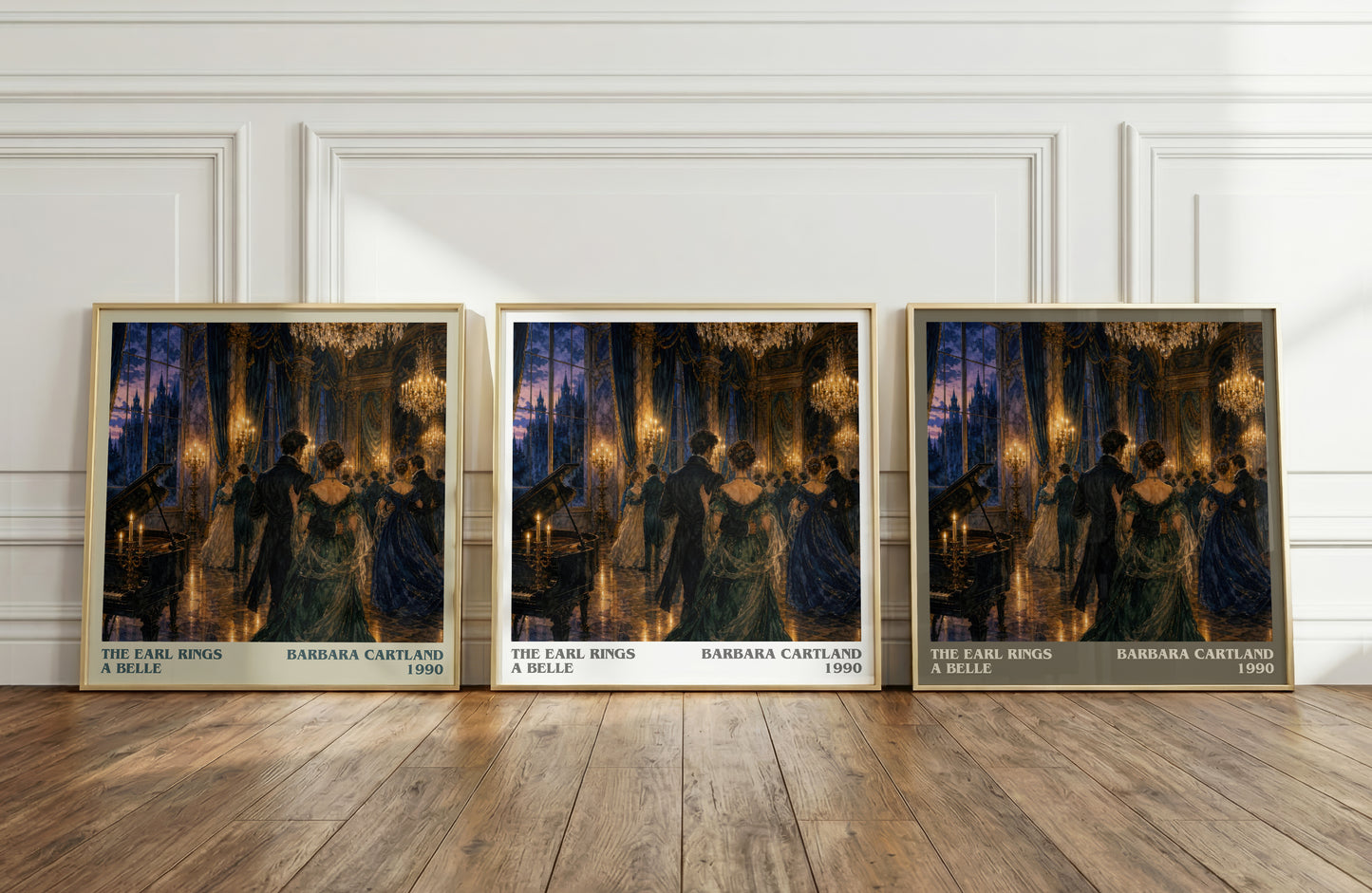 The Earl Rings A Belle literary art print colour and style options – Barbara Cartland book art