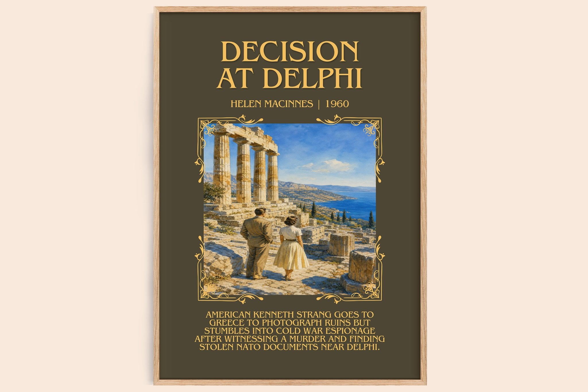 Decision at Delphi Minimalist Book Poster by Helen MacInnes