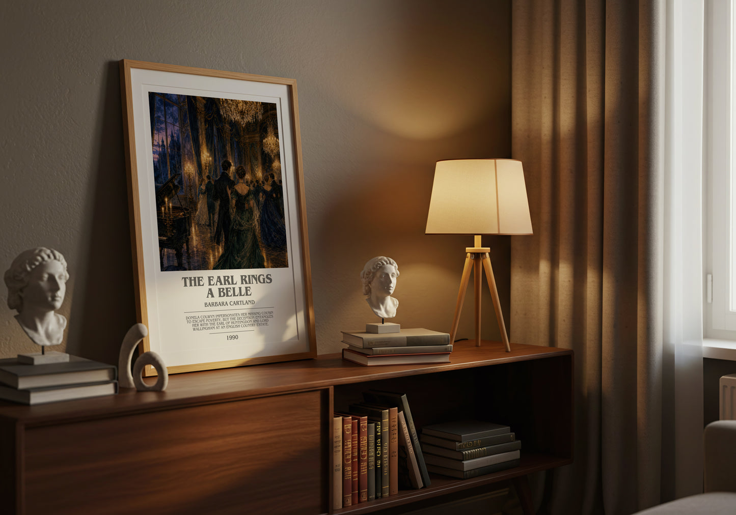 The Earl Rings A Belle bookish book poster framed on wall – romance wall art