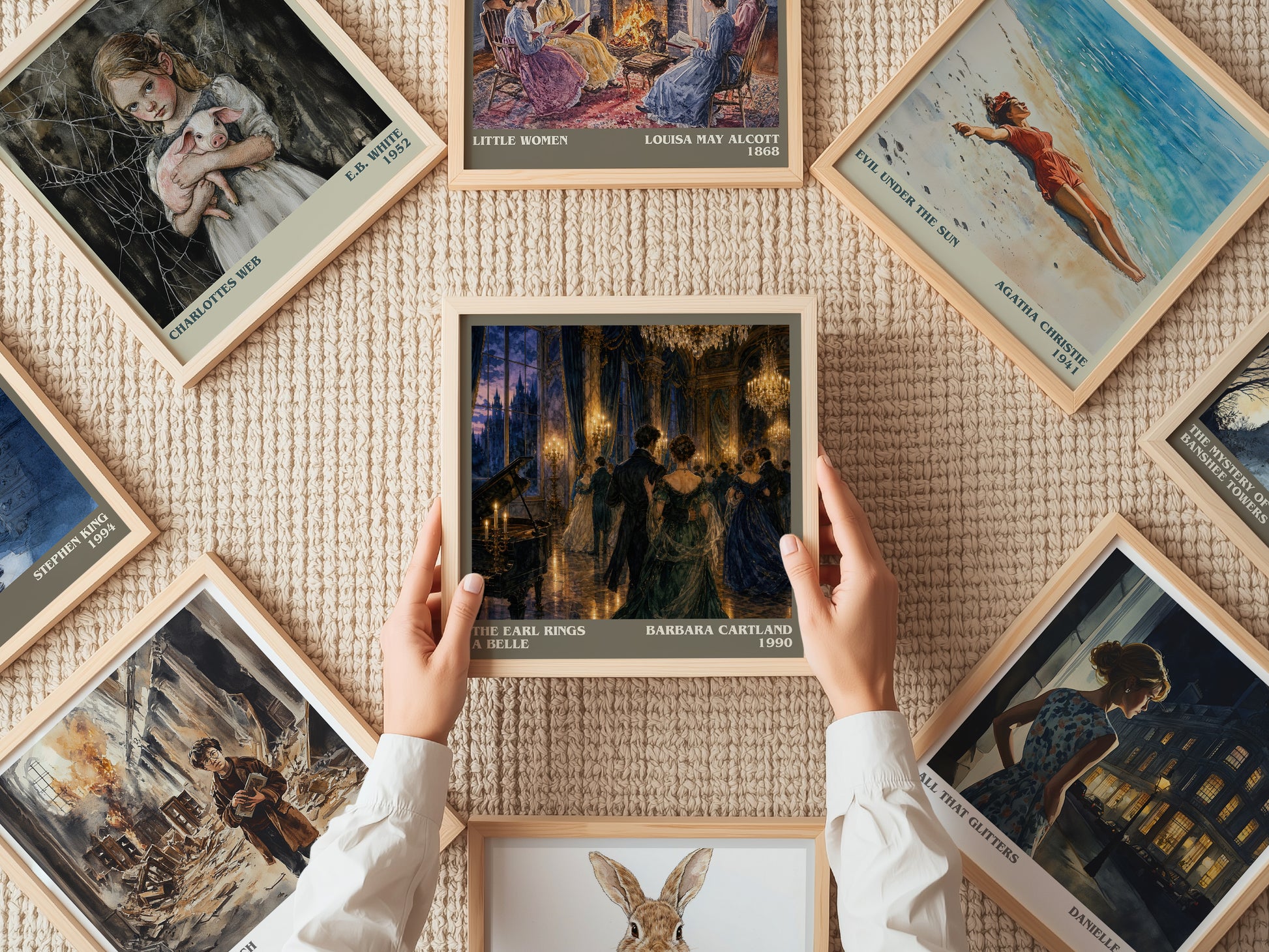 The Earl Rings A Belle literary book poster framed on wall – romance wall art