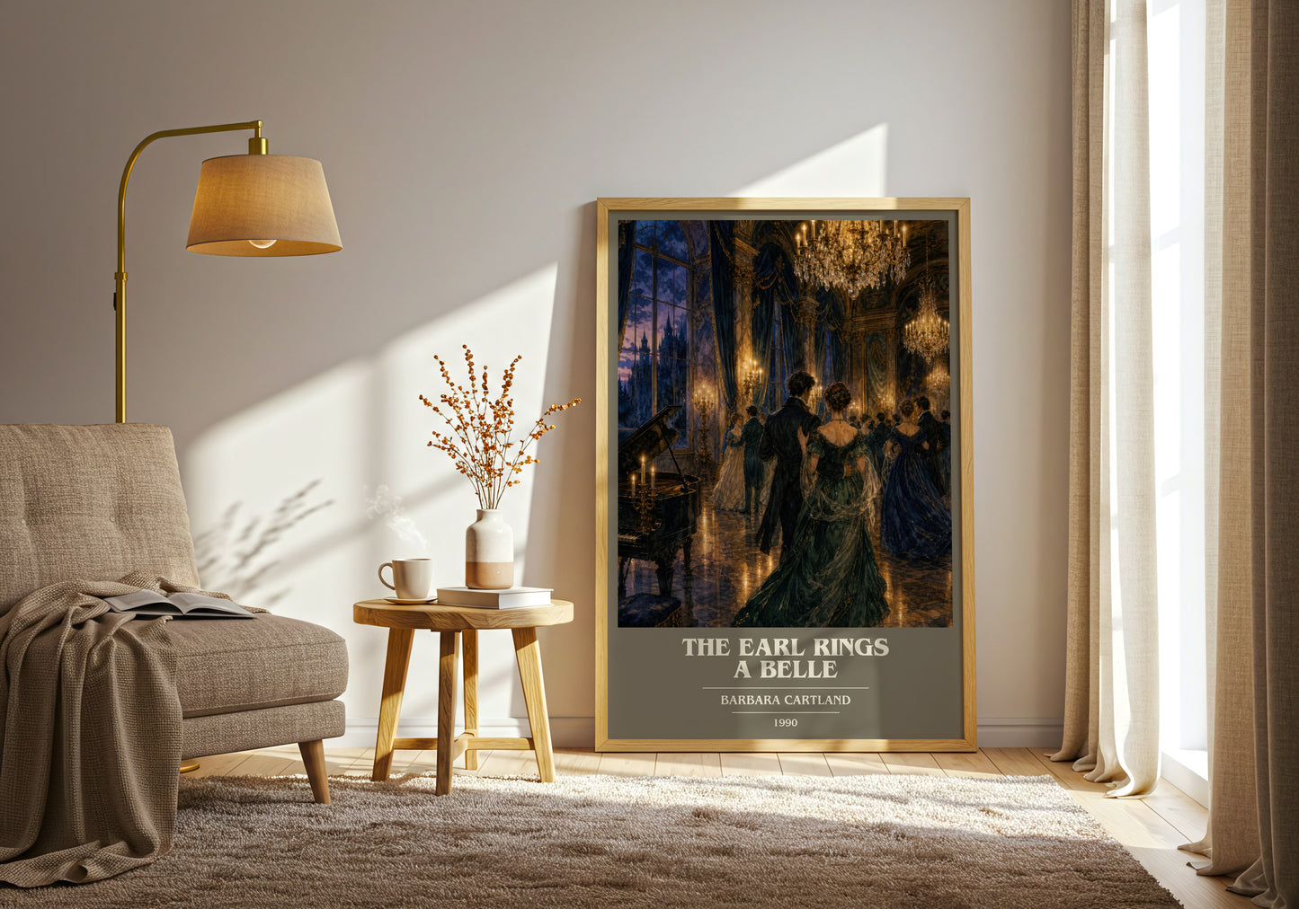 The Earl Rings A Belle book cover print on bookshelf – Barbara Cartland fan gift