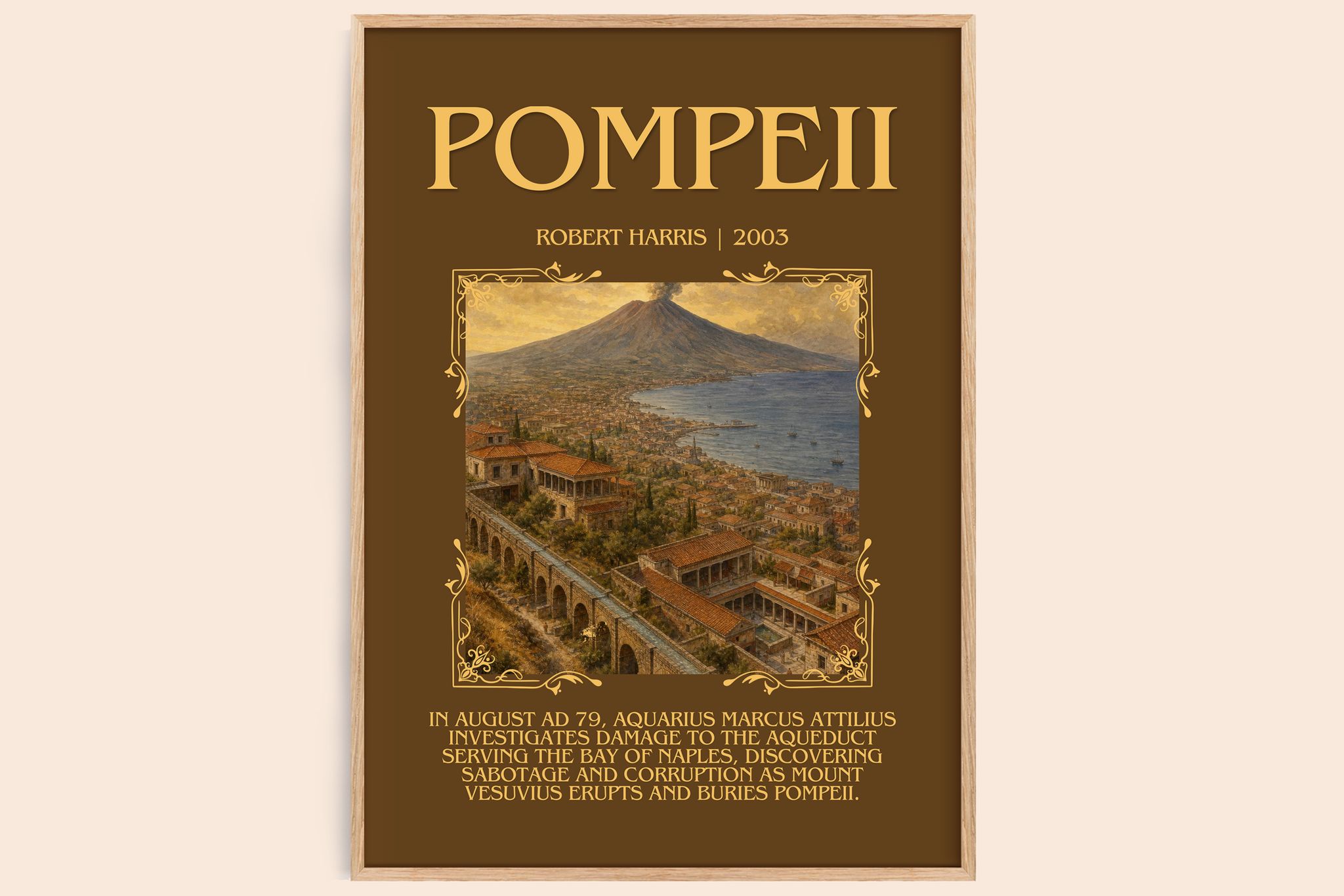 Pompeii Minimalist Book Poster by Robert Harris