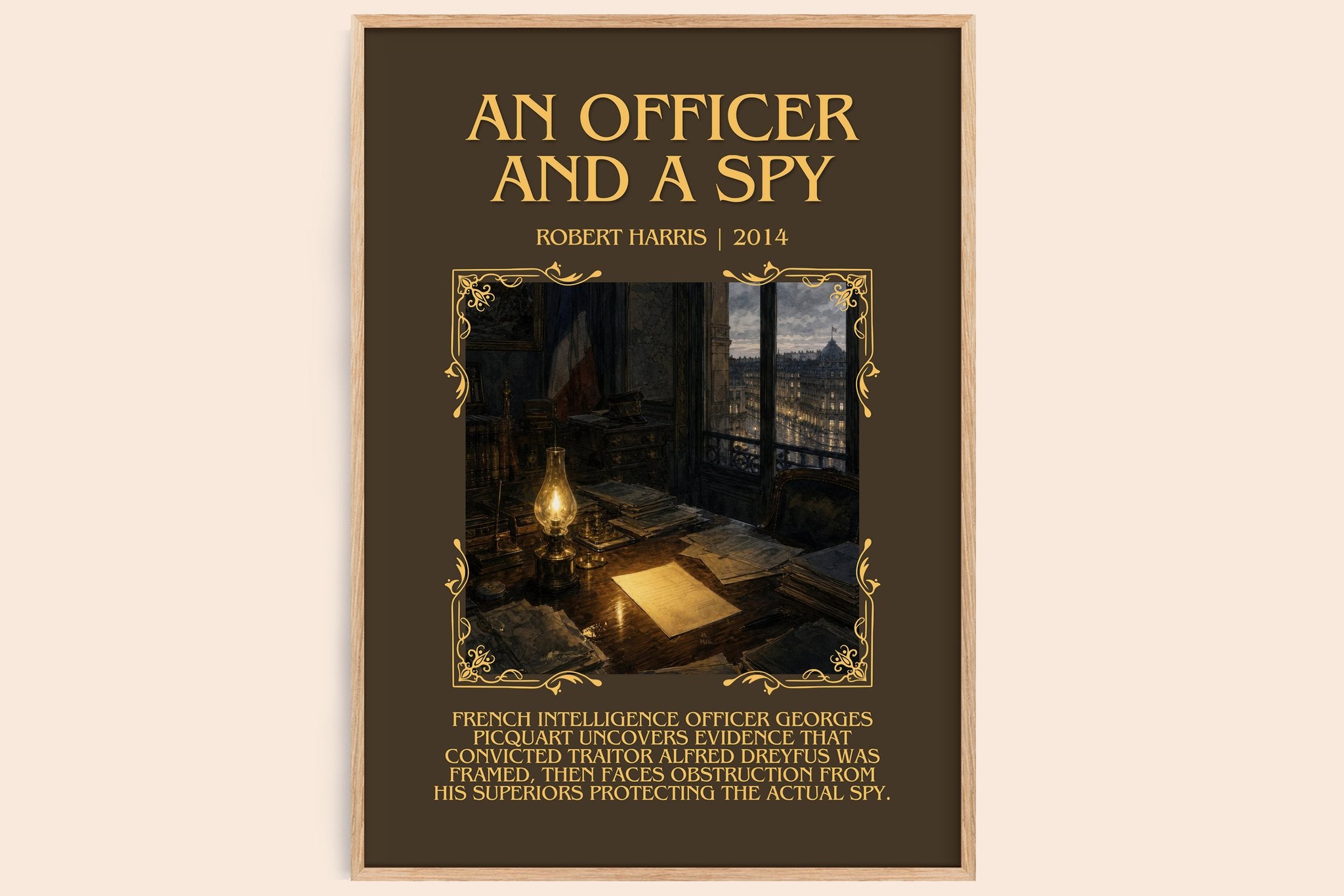 An Officer and a Spy Minimalist Book Poster by Robert Harris