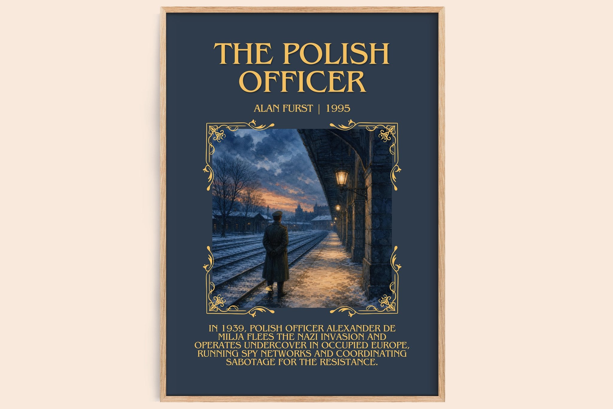 The Polish Officer Minimalist Book Poster by Alan Furst