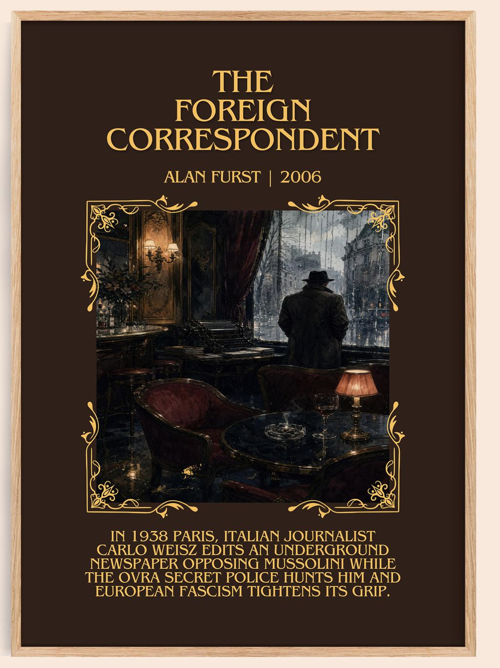 The Foreign Correspondent Minimalist Book Poster by Alan Furst – book poster