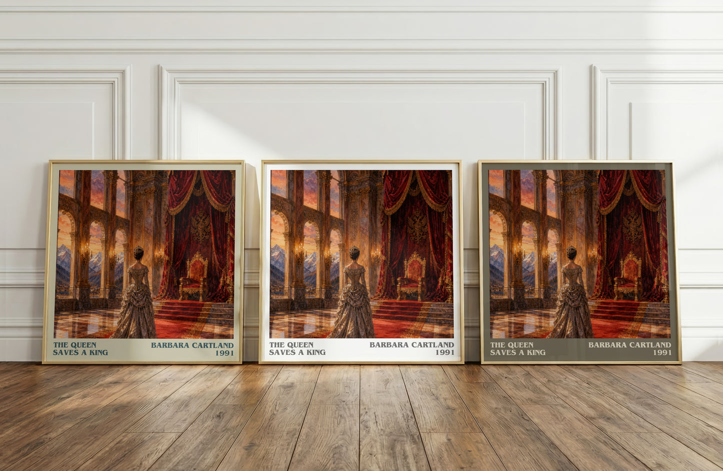 The Queen Saves A King literary art print colour and style options – Barbara Cartland book art
