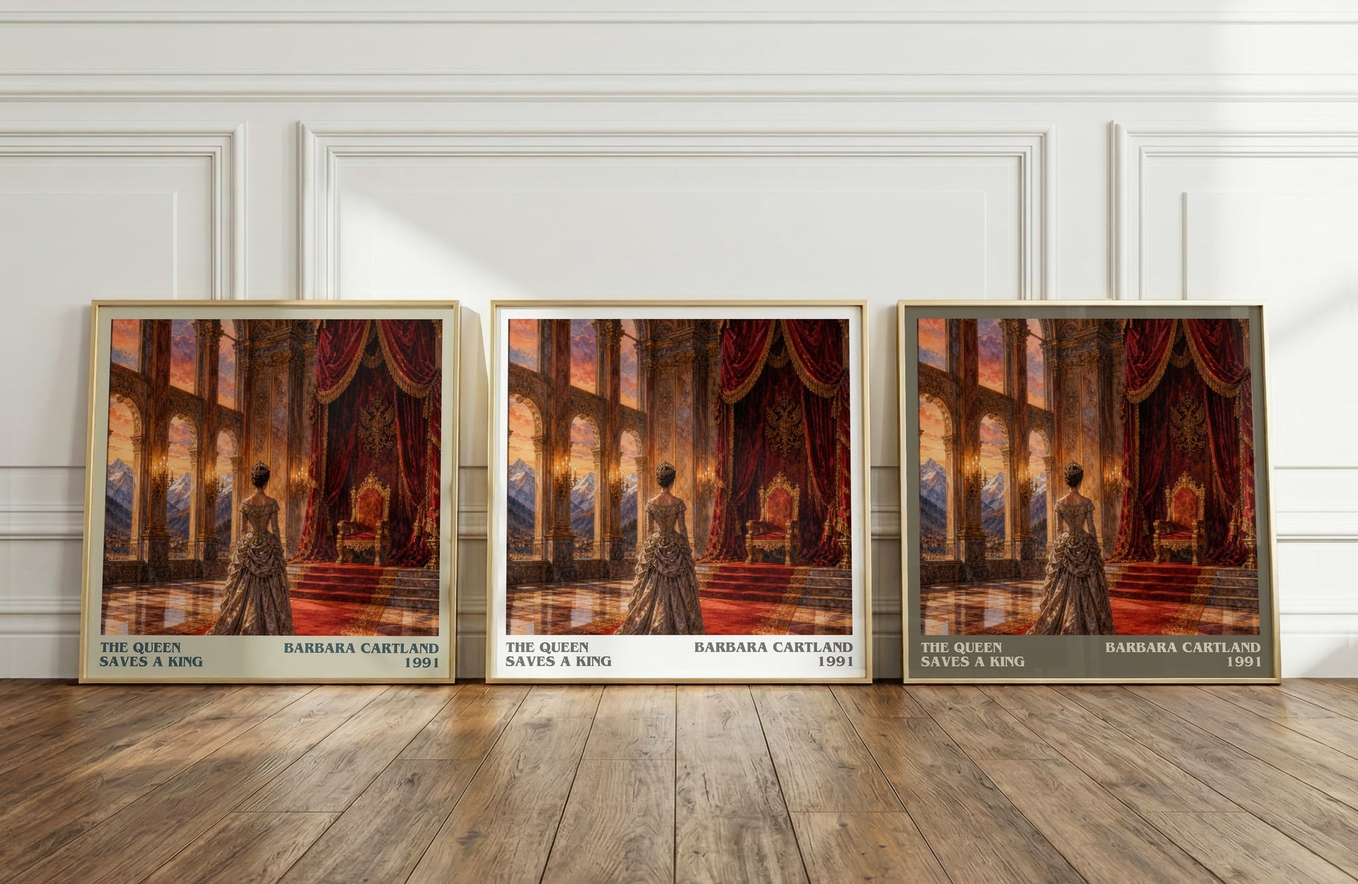 The Queen Saves A King literary art print colour and style options – Barbara Cartland book art