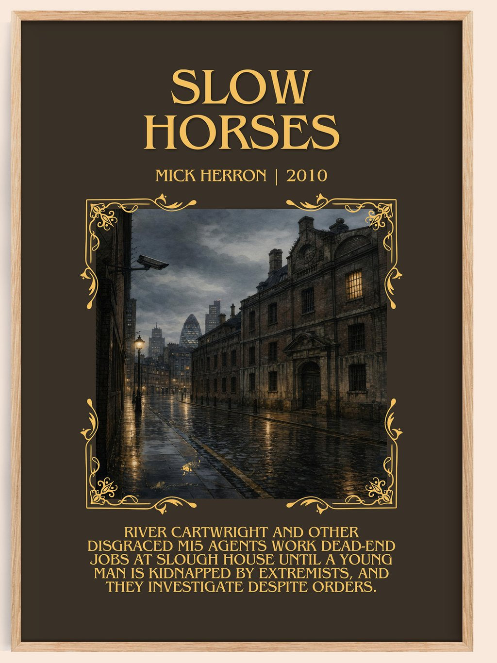 Slow Horses Minimalist Book Poster by Mick Herron – book poster