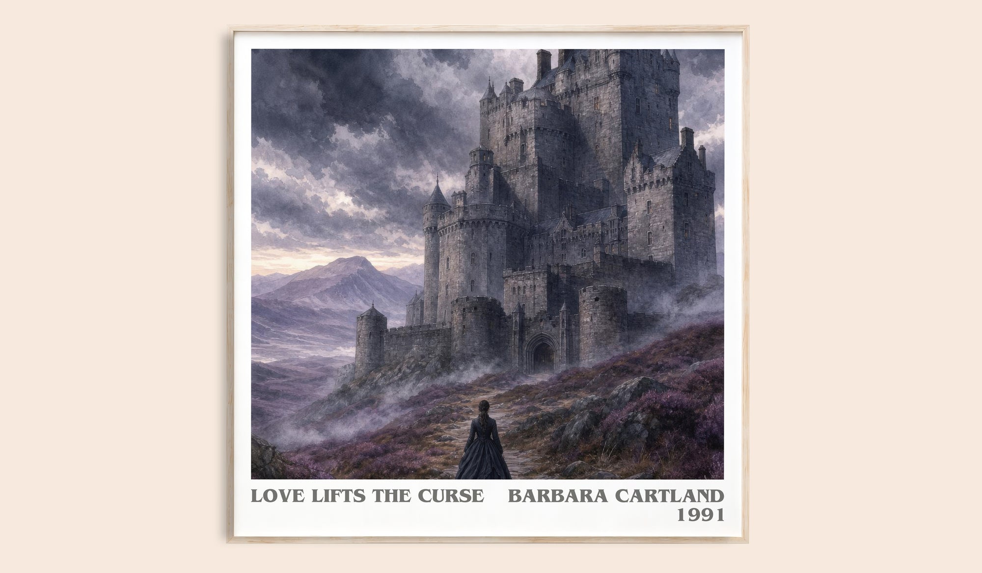 Love Lifts The Curse literary book poster by Barbara Cartland – framed literary art print