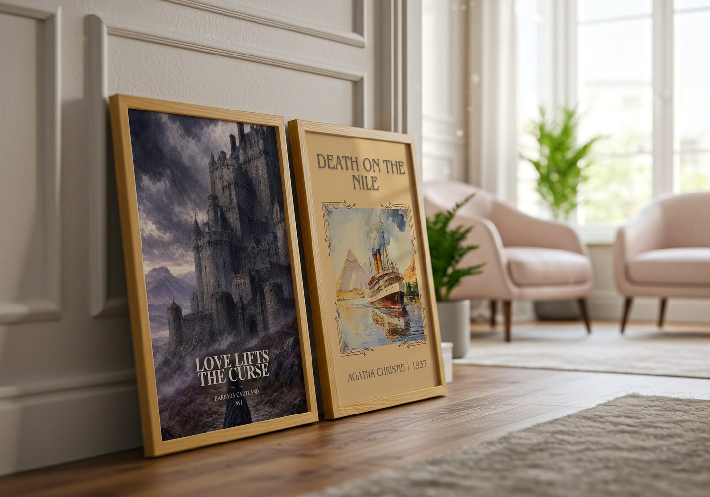 Love Lifts The Curse watercolour print framed by window – literary home decor