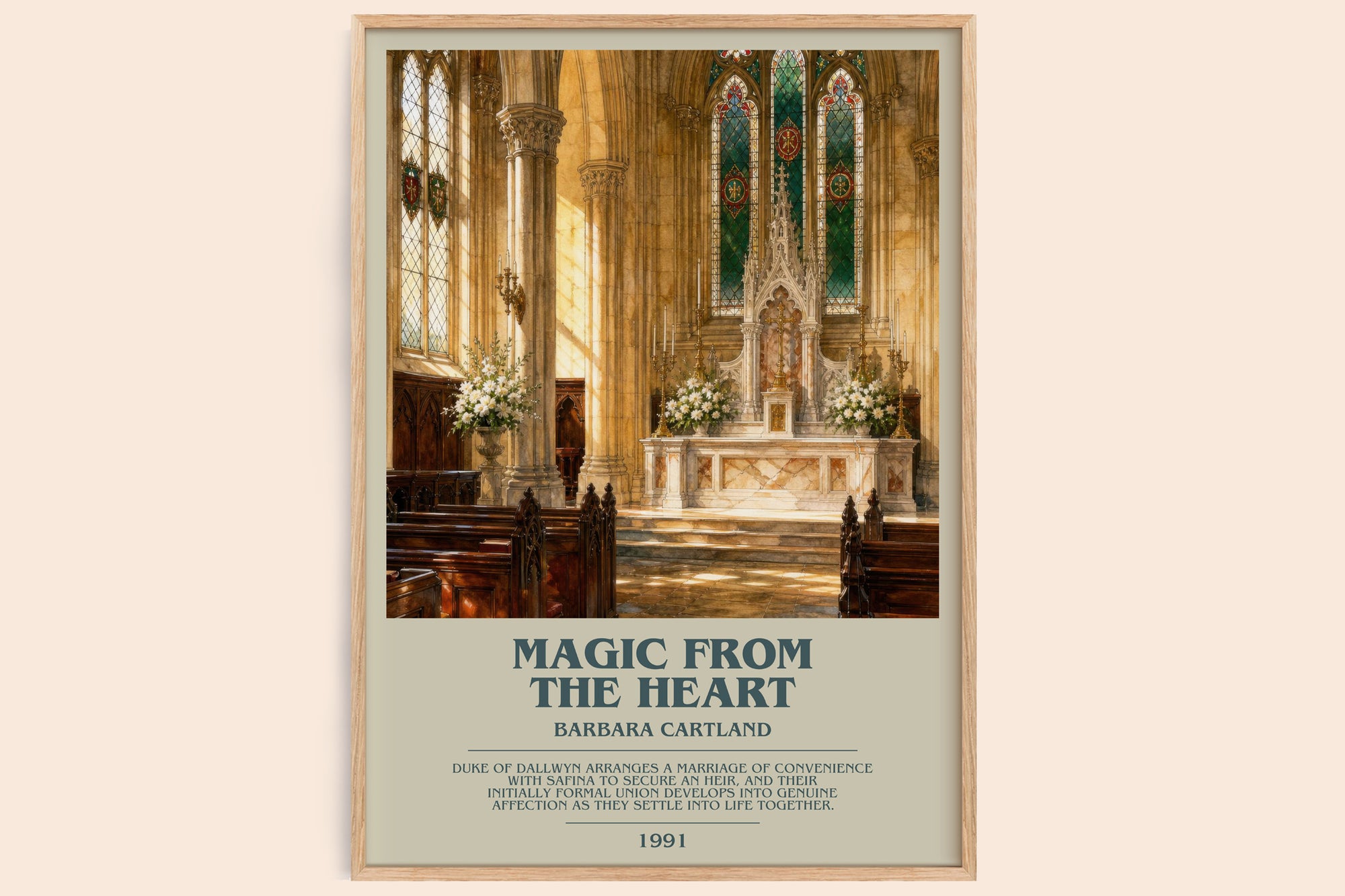 Magic From The Heart bookish book poster by Barbara Cartland – framed literary art print