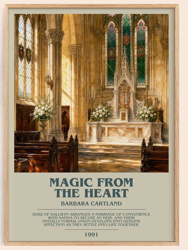 Magic From The Heart bookish book poster by Barbara Cartland – framed literary art print