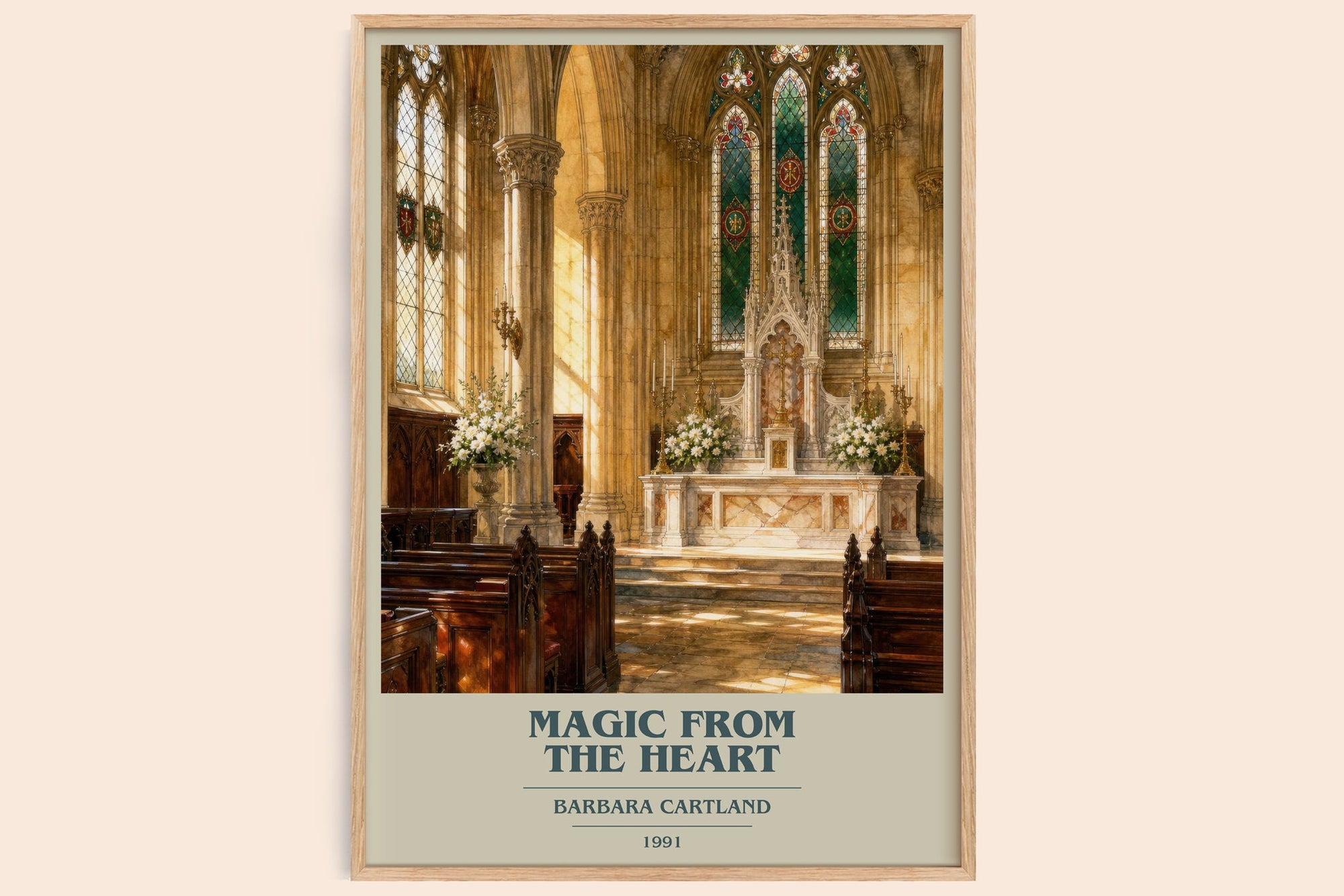 Magic From The Heart book cover book poster by Barbara Cartland – framed literary art print