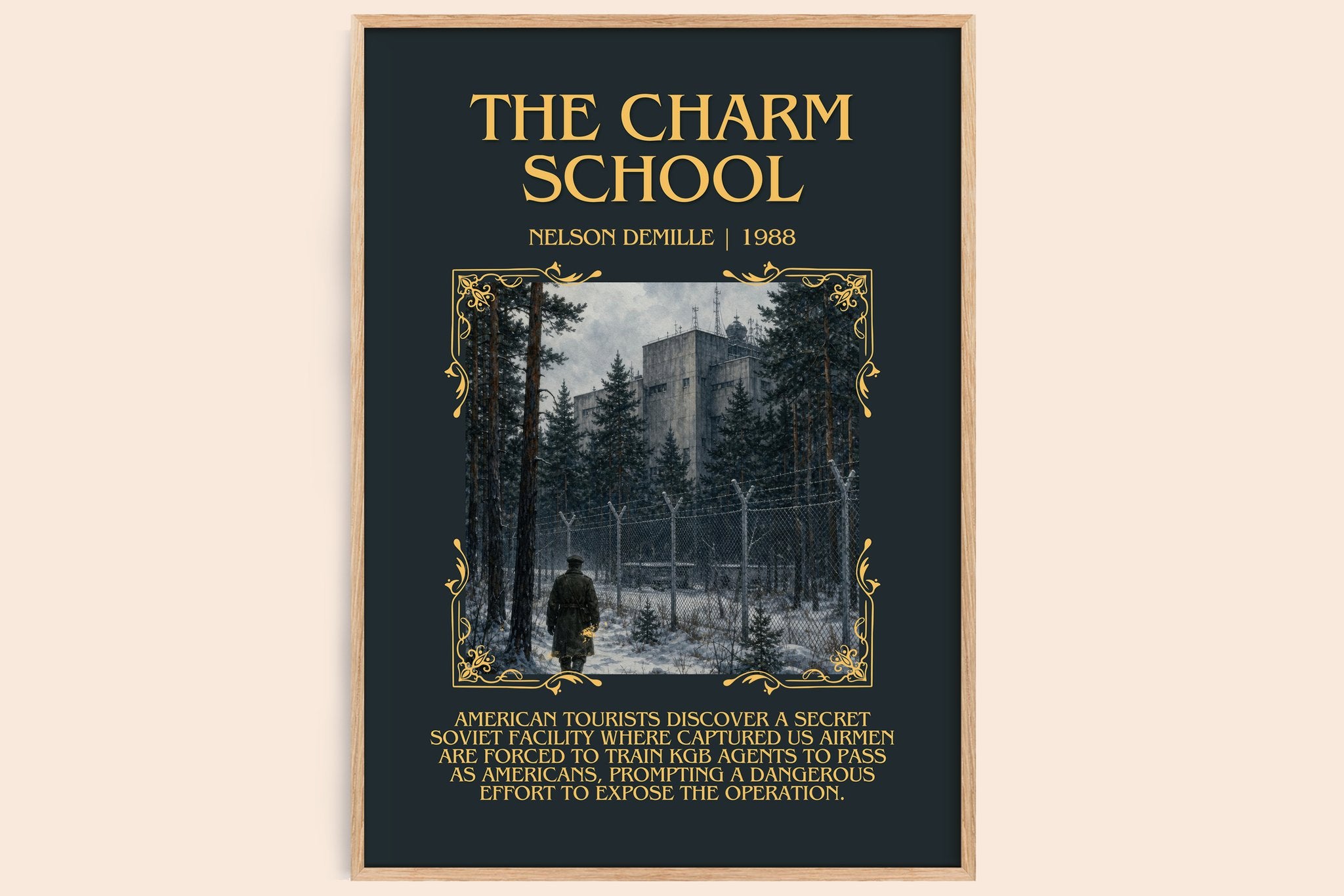 The Charm School Minimalist Book Poster by Nelson DeMille