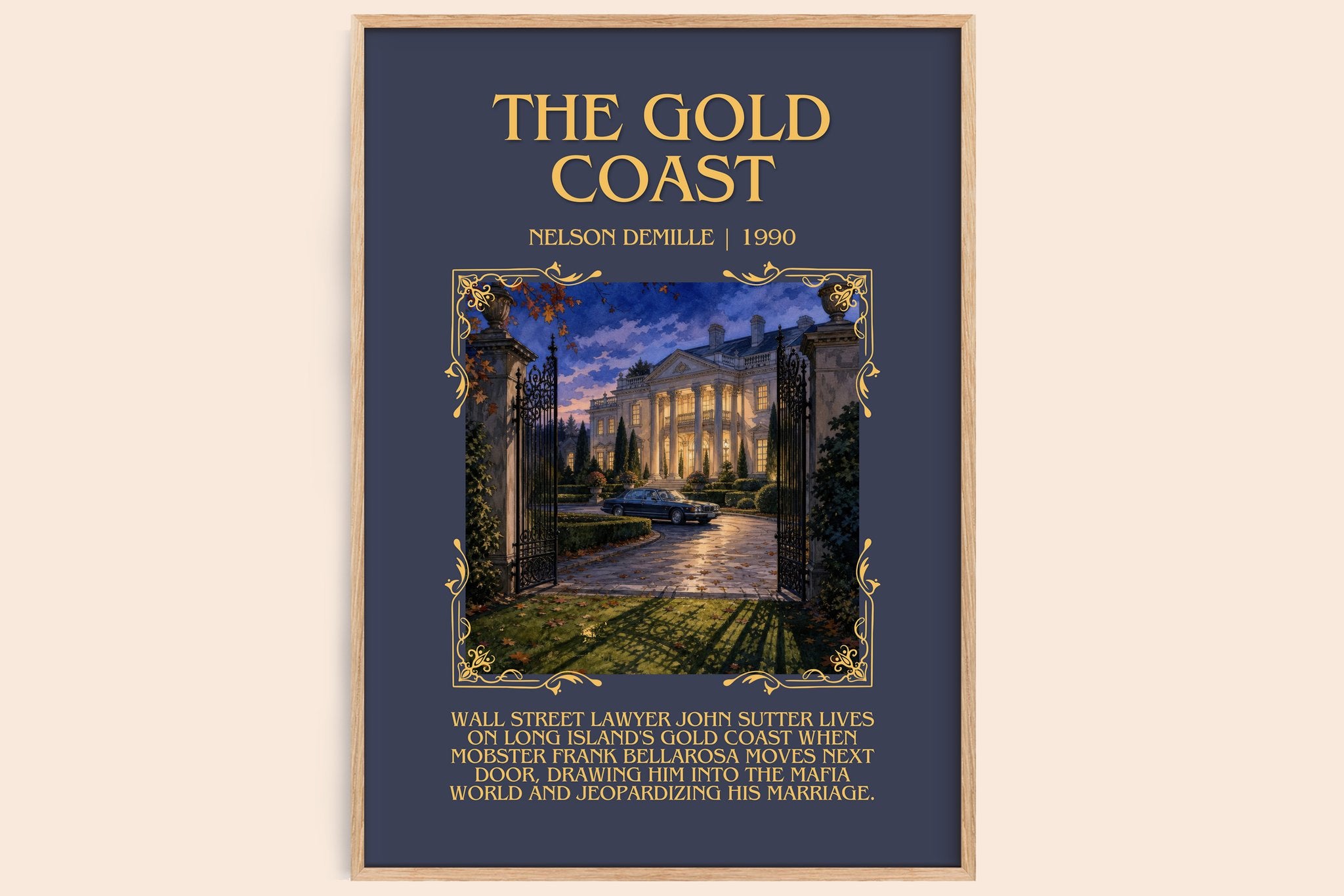 The Gold Coast Minimalist Book Poster by Nelson DeMille