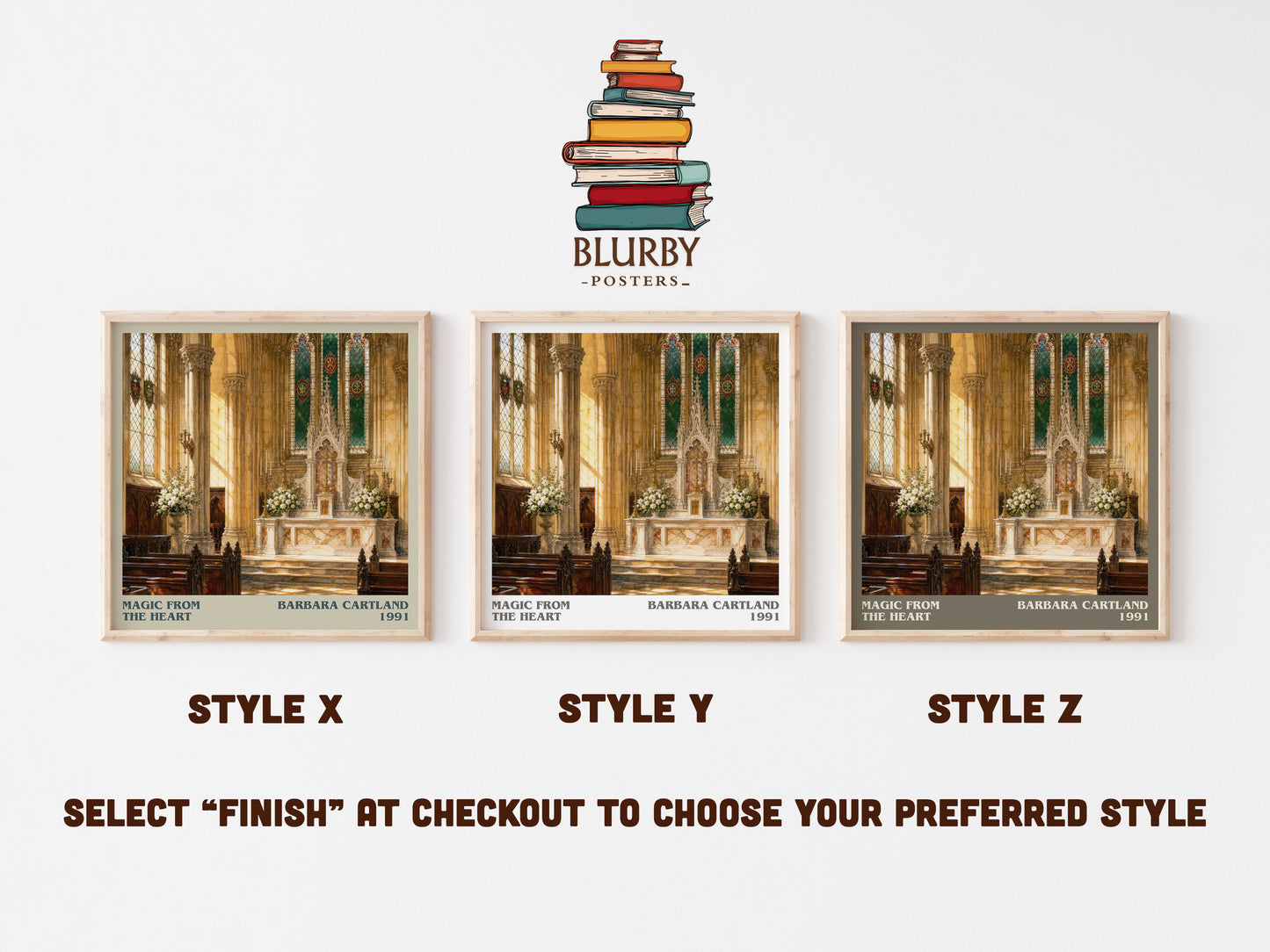 Magic From The Heart literary print in frame leaning in hallway – romance wall art