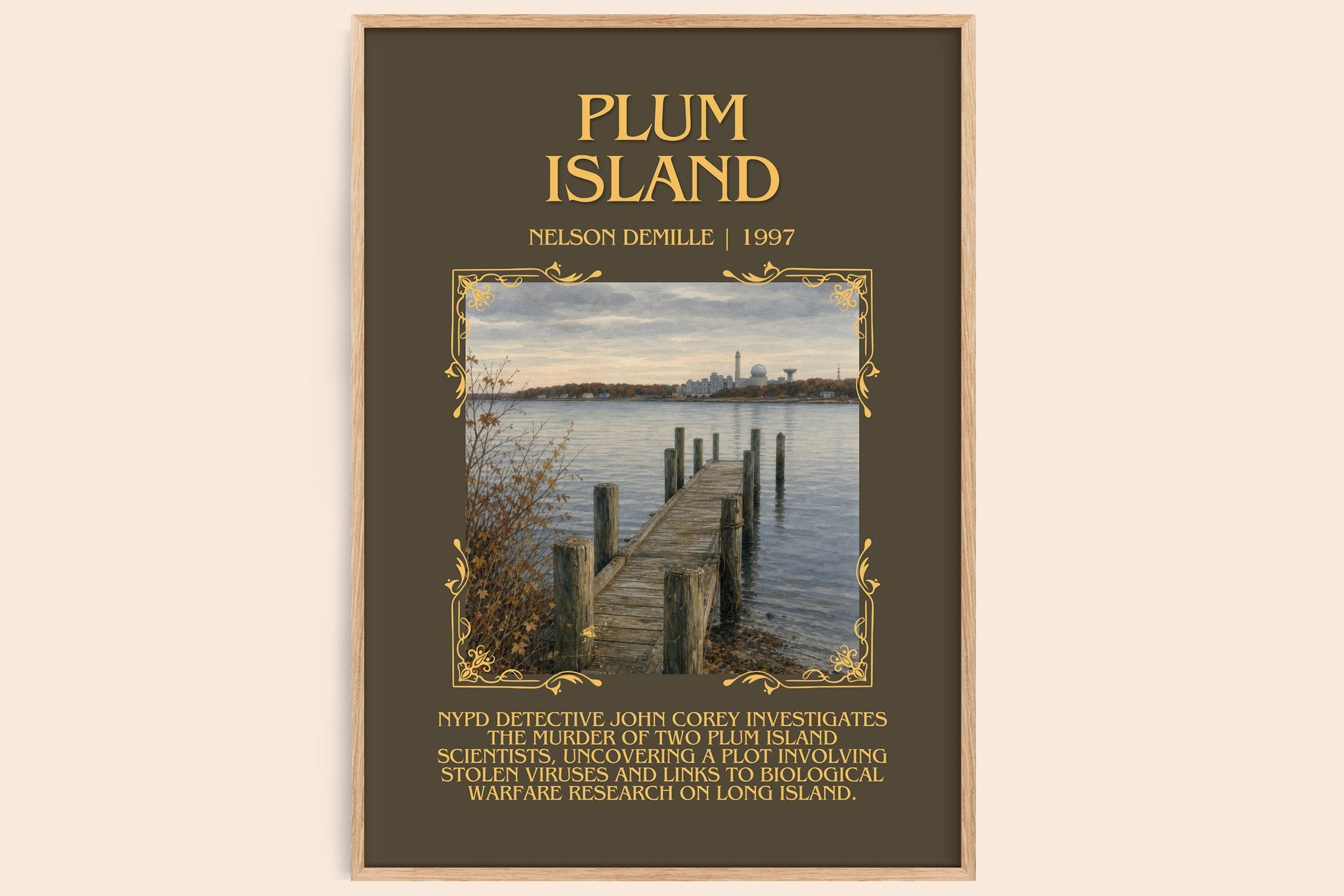 Plum Island Minimalist Book Poster by Nelson DeMille