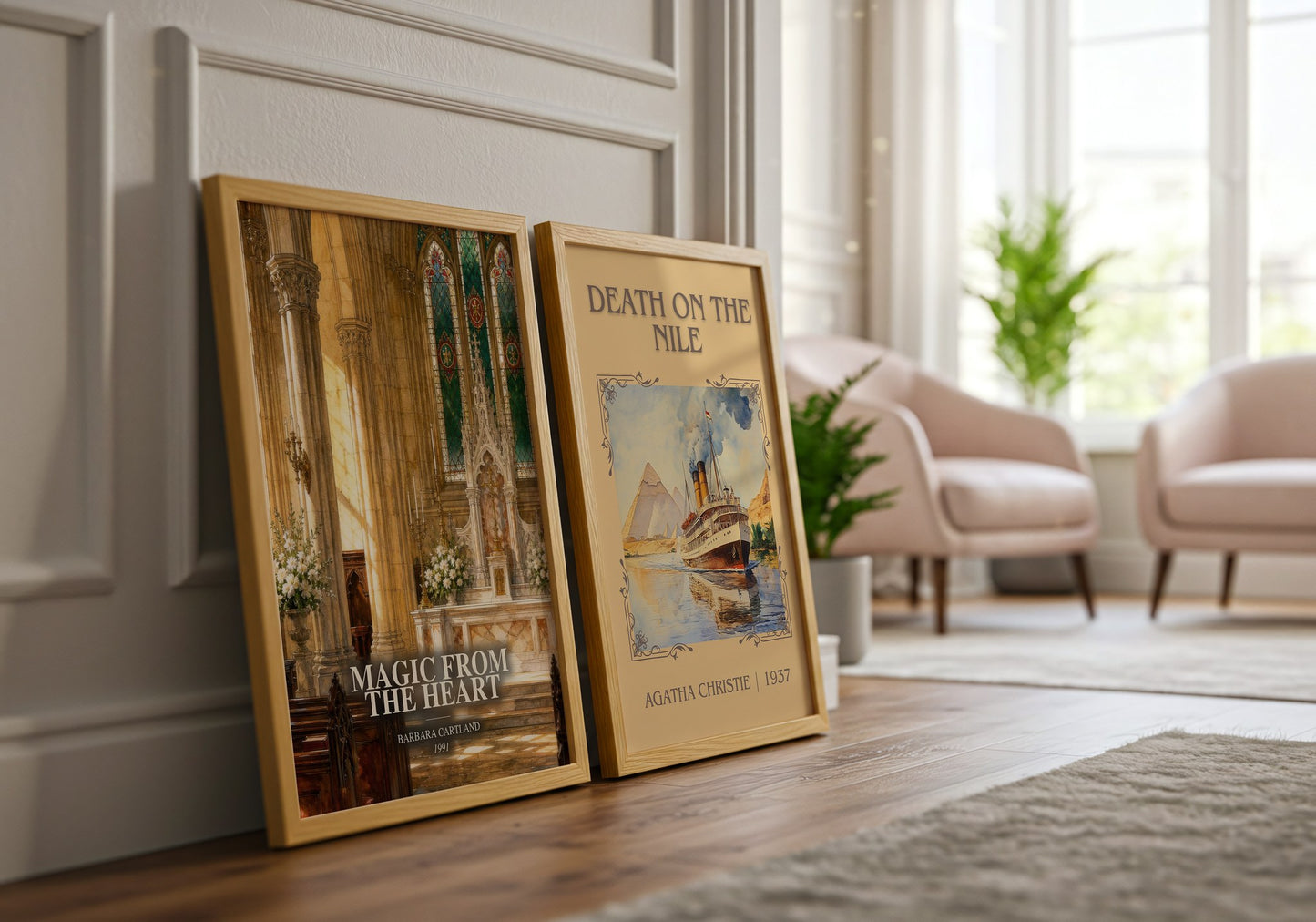 Magic From The Heart watercolour print framed by window – literary home decor