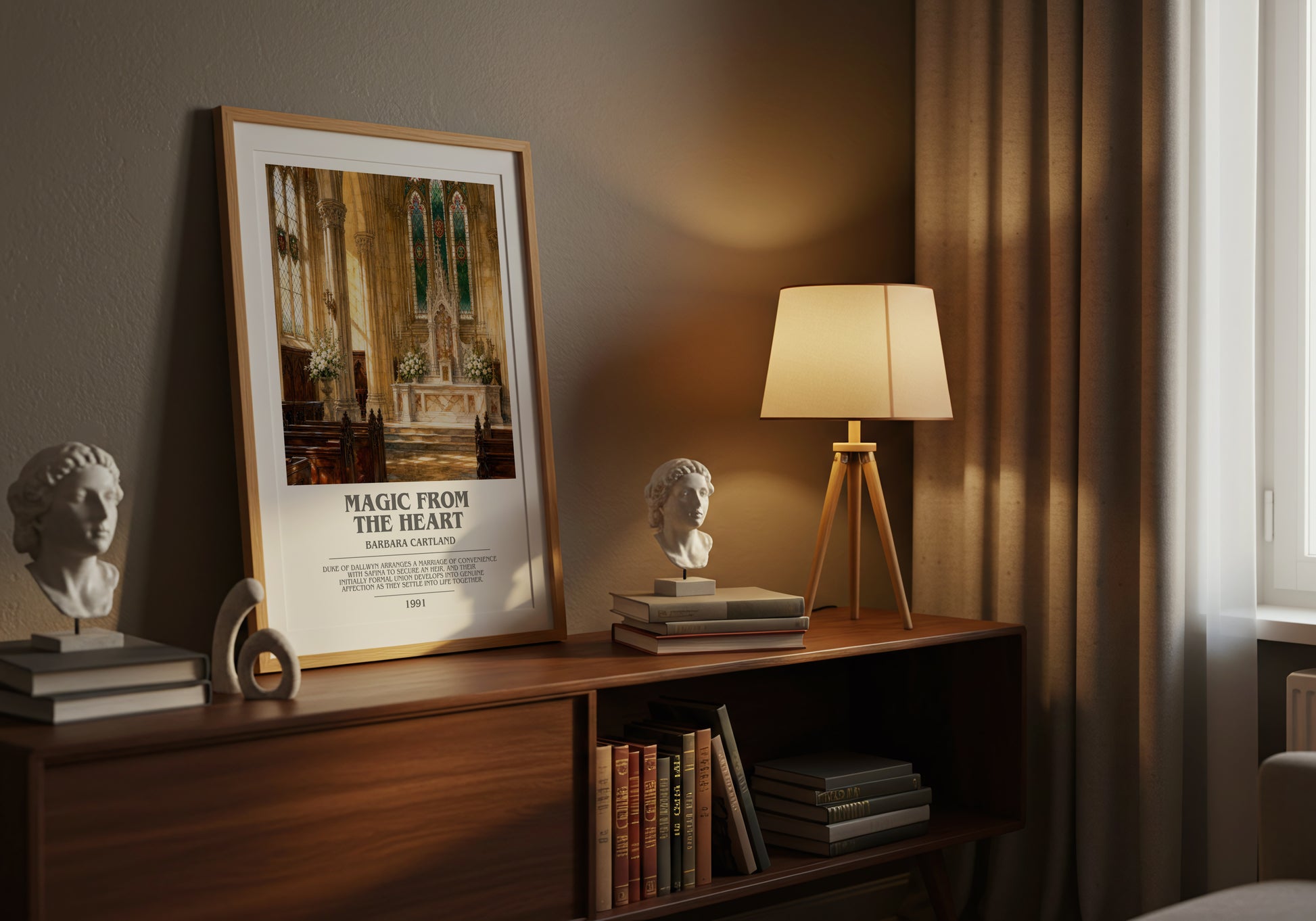 Magic From The Heart bookish book poster framed on wall – romance wall art