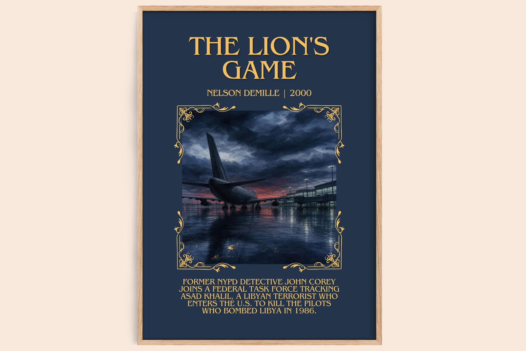 The Lion's Game Minimalist Book Poster by Nelson DeMille