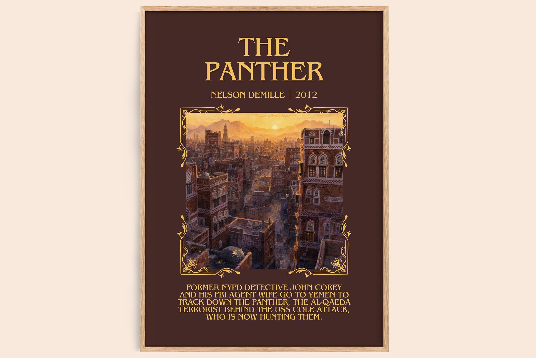 The Panther Minimalist Book Poster by Nelson DeMille
