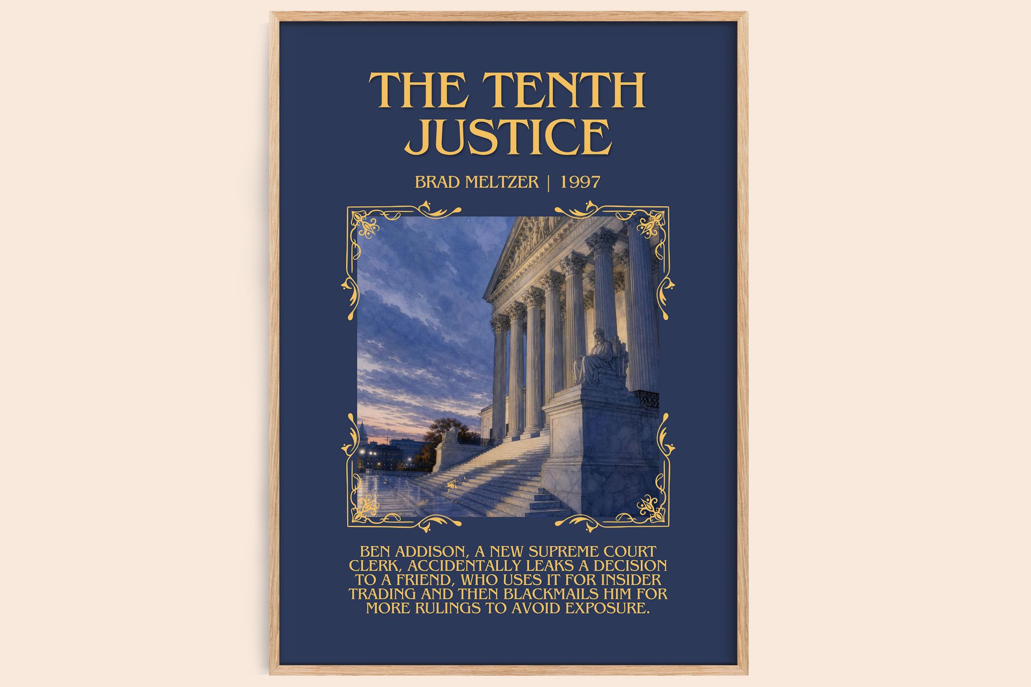 The Tenth Justice Minimalist Book Poster by Brad Meltzer