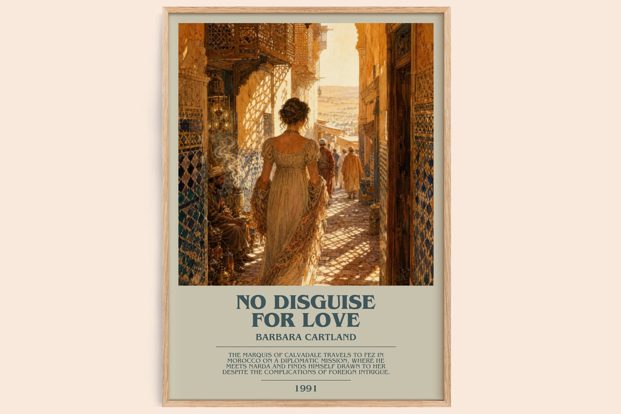 No Disguise For Love bookish book poster by Barbara Cartland – framed literary art print