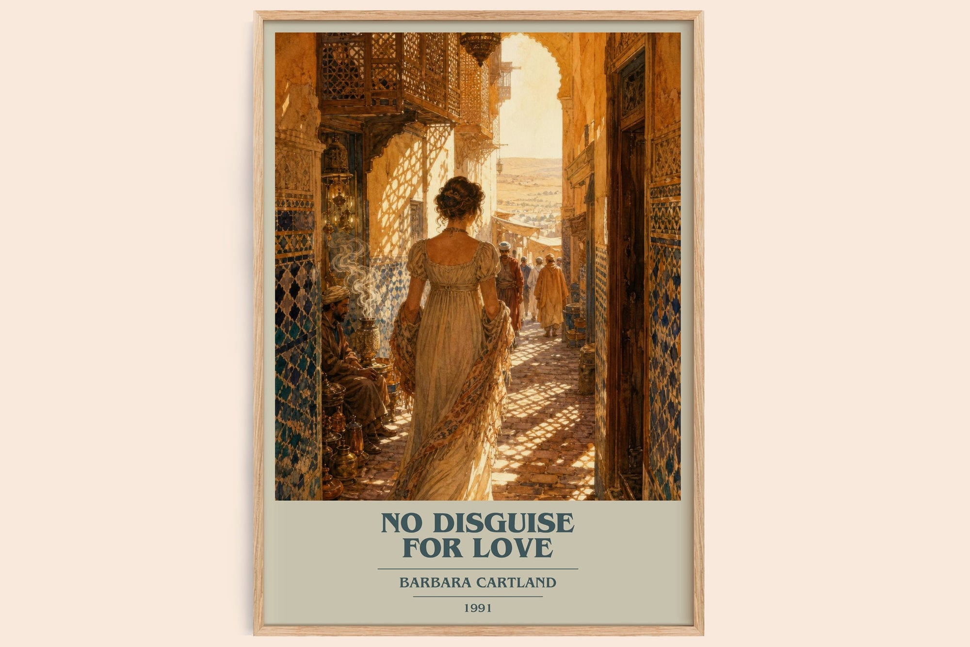 No Disguise For Love book cover book poster by Barbara Cartland – framed literary art print
