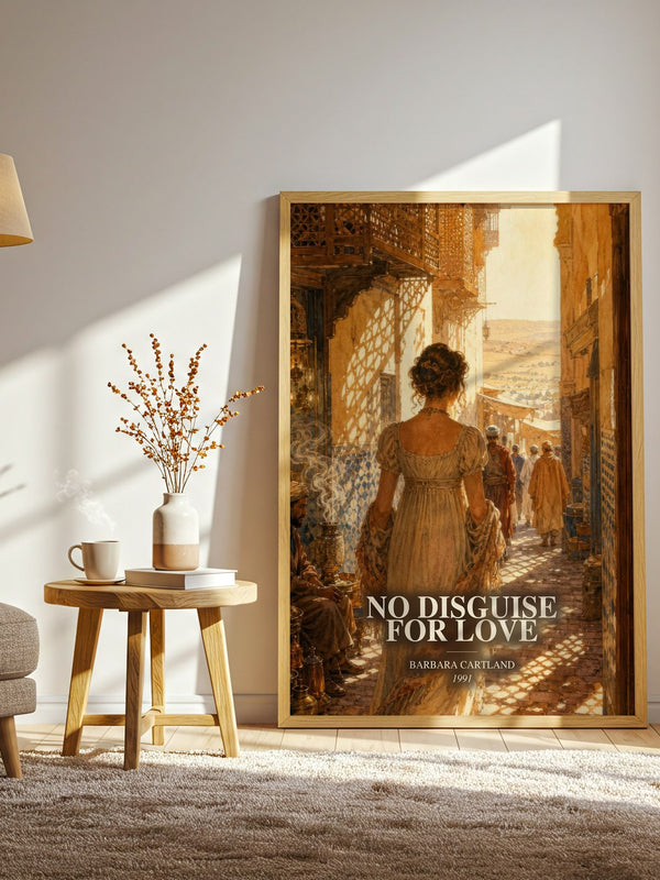 No Disguise For Love watercolour print in frame leaning in hallway – romance wall art